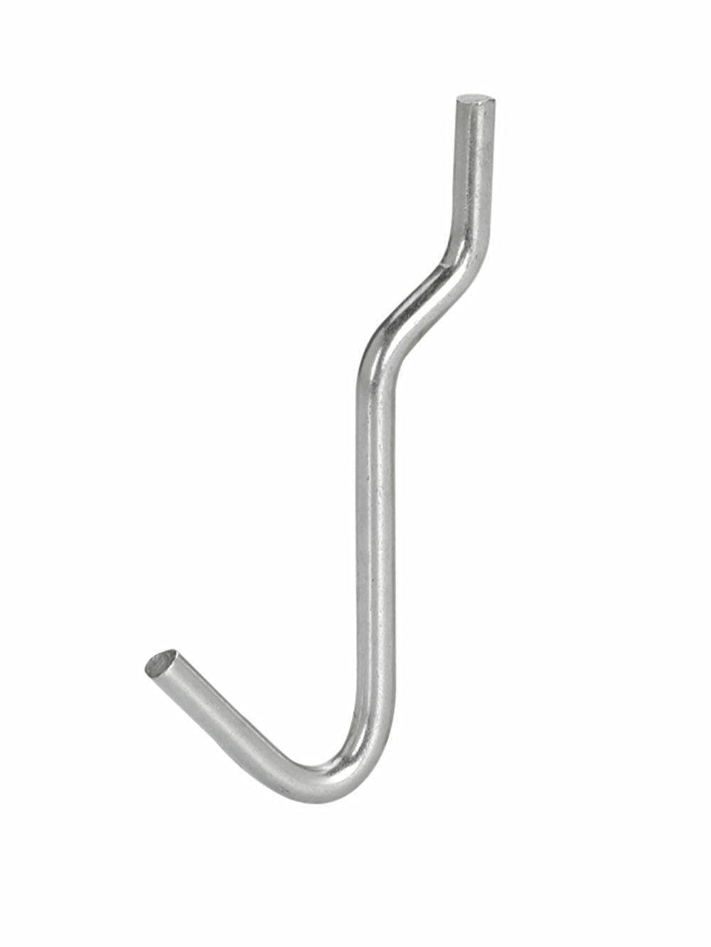 300 Pack Chrome Metal J-Hooks - Heavy Duty Wall Hooks for Garage, Hat, Storage & Hanging Organization - Adhesive & Screw Mount Hooks for Home, Office & Workshop Use
