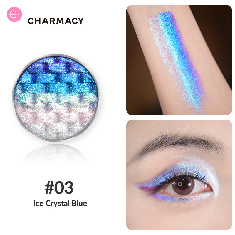 CHARMACY Chameleon Rainbow Flash Highlighter & Eyeshadow Palette - Long Lasting Pigmented Makeup for Party, Festival & Night Out Glam Looks