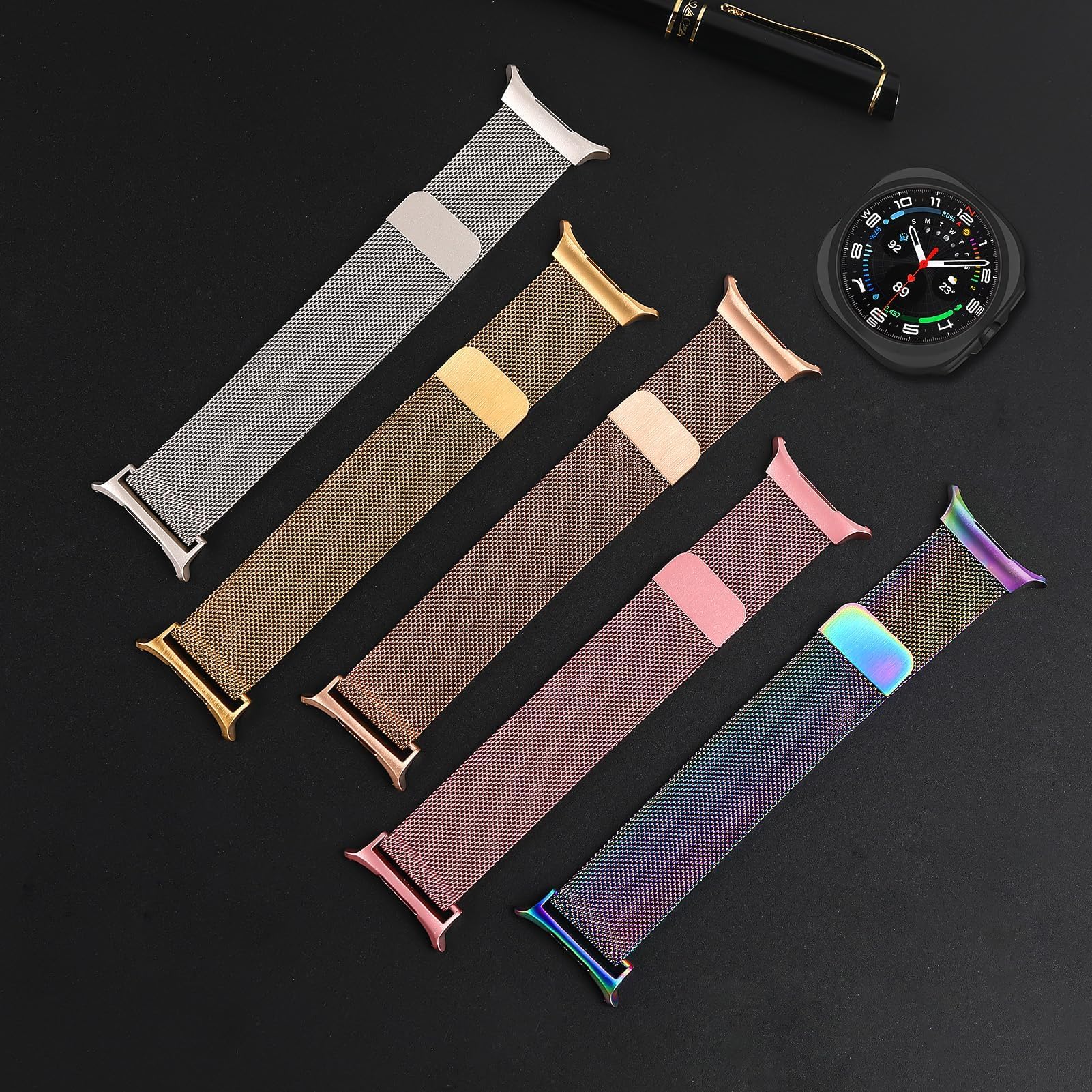 Magnetic Strap for Samsung Galaxy Watch Ultra 47mm - Stainless Steel Milanese Loop Band for Men & Women | Perfect for Workouts & Daily Wear