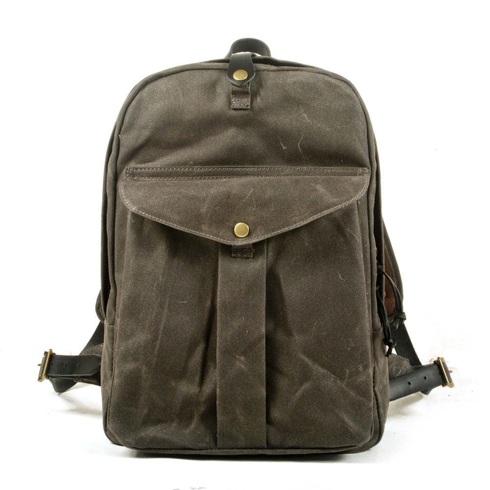 Stylish Canvas & Leather Backpack Purse for Women - Grey, Black, Brown | Fashionable Crossbody Bag for Travel, Work & Daily Use