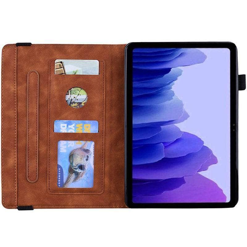 Samsung Galaxy Tab A7 10.4 (2020) Case - Premium PU Leather Cover with Classic Flower Design for T500/T505 Models - Perfect for Work, Travel & Home Use