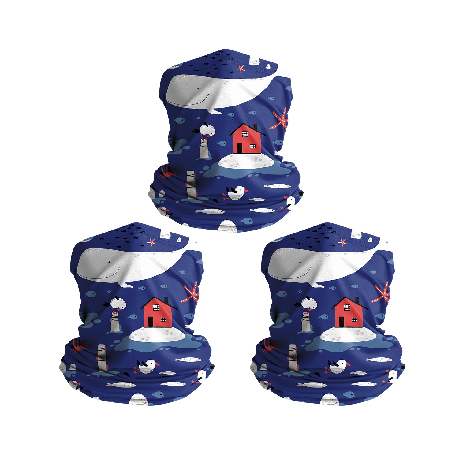 TJKL102 (3 Pack) Kids Bandanas & Neck Gaiters - Soft Cotton Face Coverings for Outdoor Play, Sports & Sun Protection - Unisex Children's Fashion Accessories for Hiking, Cycling & School Activities