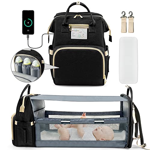 Kompoll Diaper Backpack - Large Baby Bag with Changing Station for Travel & Walks