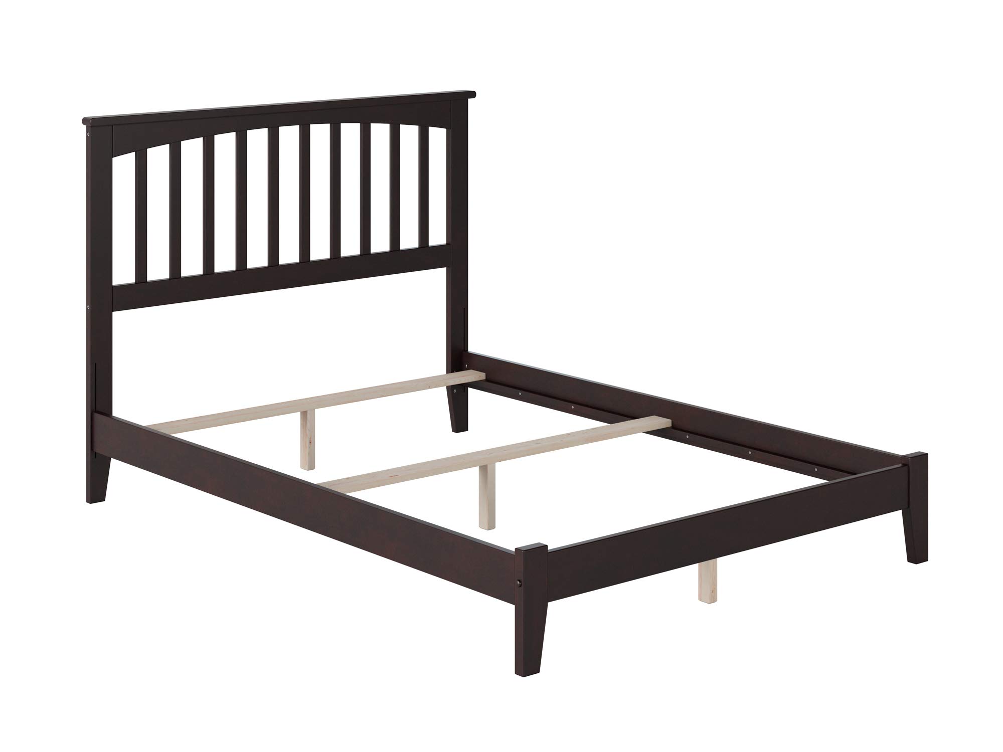 AFI Mission Traditional Full Size Bed Frame with Open Footboard - Espresso Finish - Sturdy Wooden Bed for Bedroom, Guest Room, or Dorm - Includes Turbo Charger for Fast Assembly