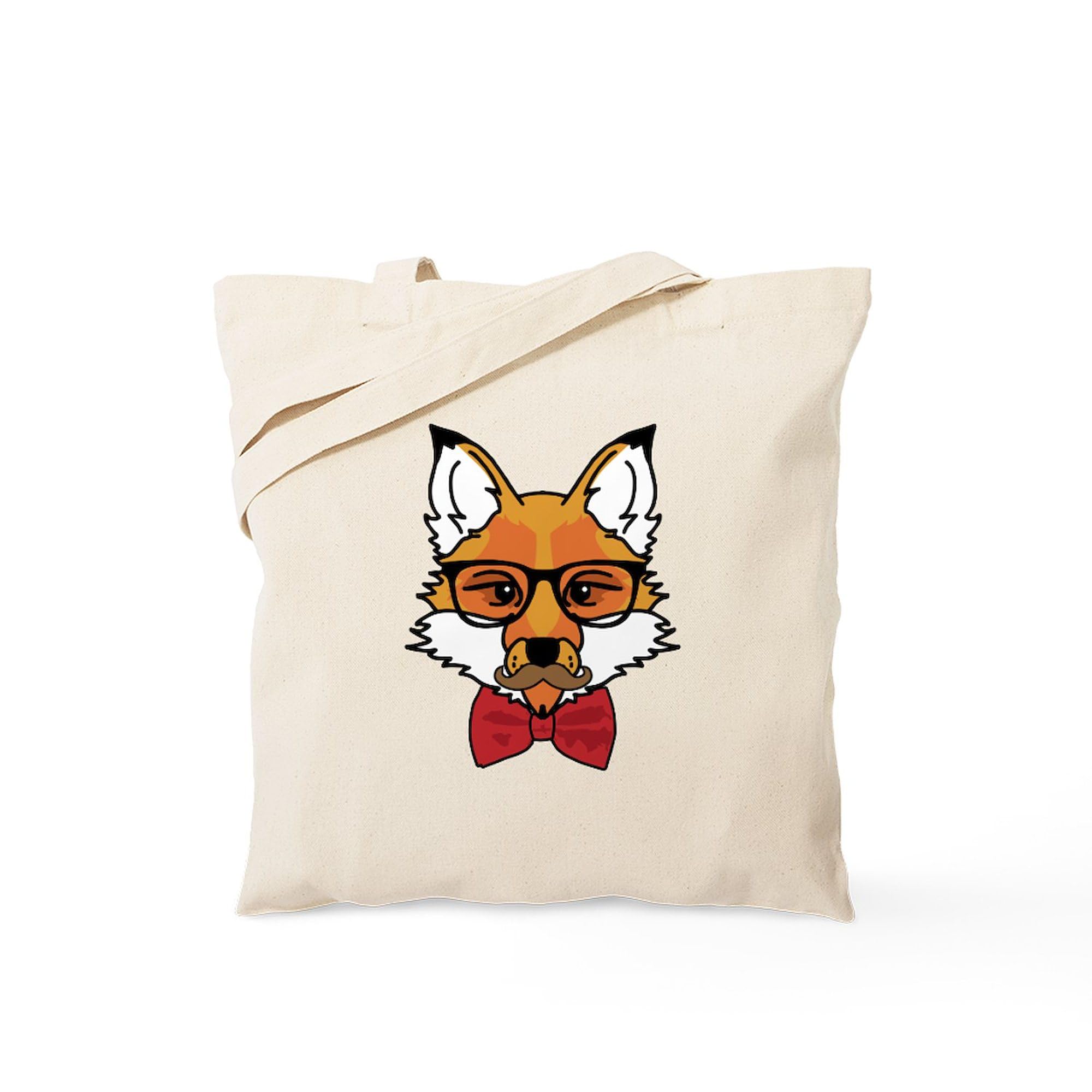 Stylish Hipster Fox Canvas Tote Bag - Eco-Friendly Reusable Shopping Bag for Groceries, Beach & Daily Use | Natural Cotton Carryall for Women & Men