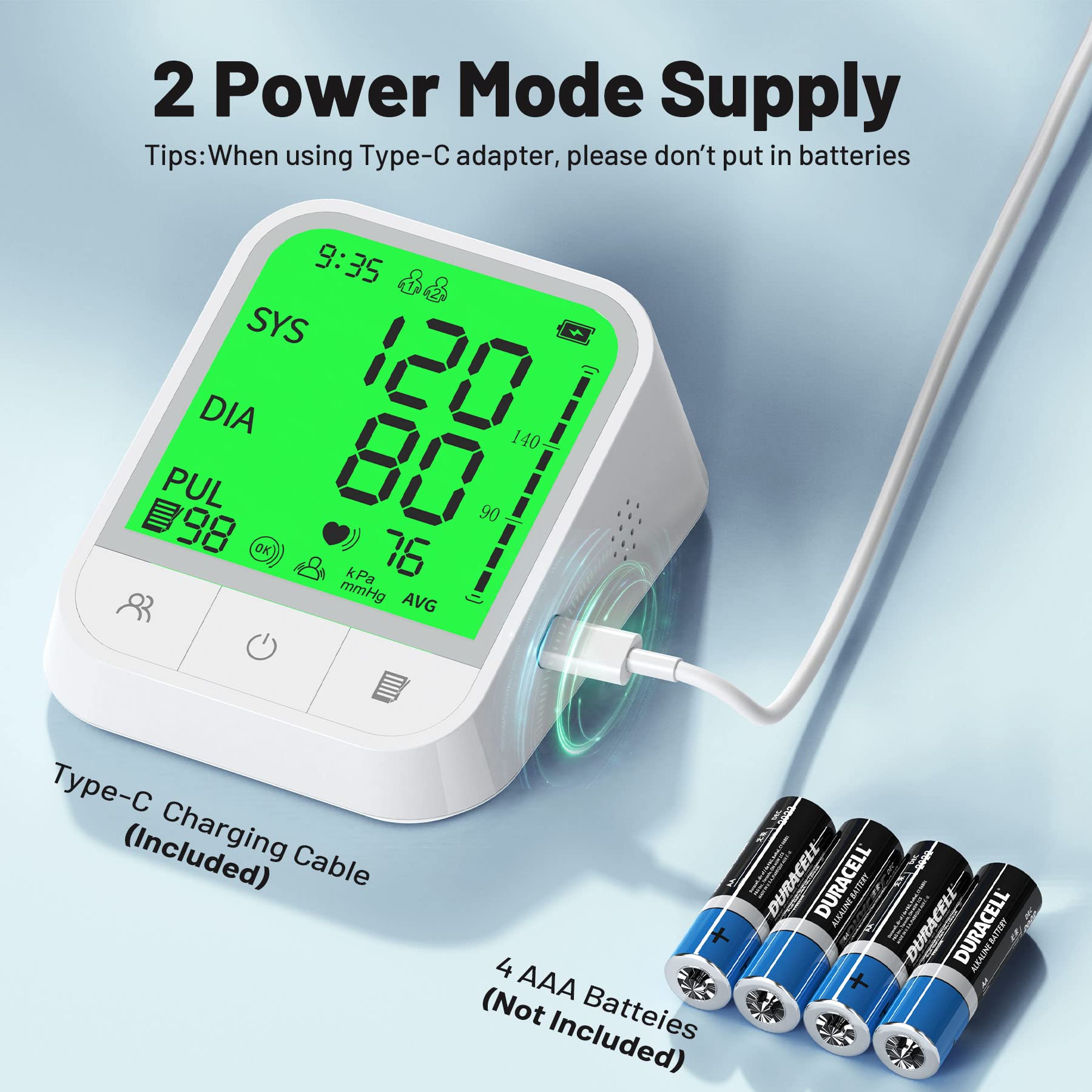 Automatic Upper Arm Blood Pressure Monitor with Adjustable Cuff - Large Backlit Display, 2x99 Memory Storage & Carrying Case | Home & Travel Use for Accurate Blood Pressure Tracking