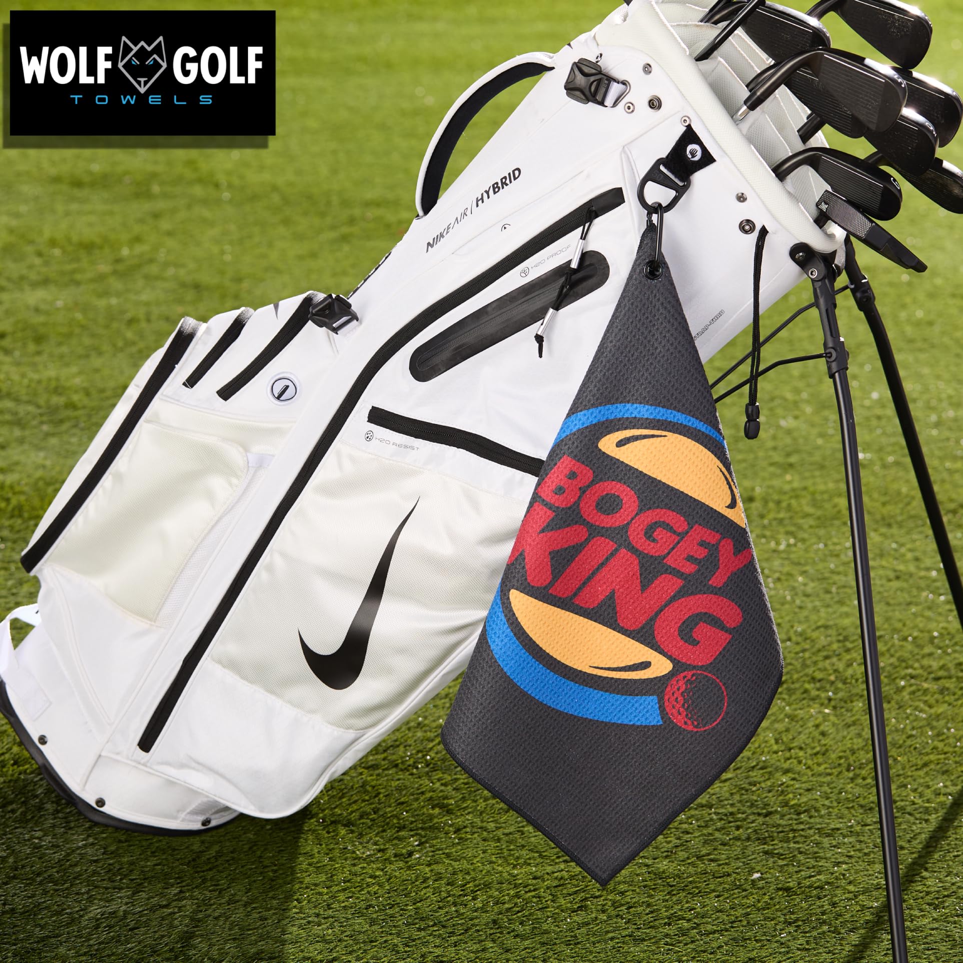 Bogey King Golf Towel - Premium Microfiber Golf Accessories for Men | Funny Printed Golf Gift for Dad & Golfers | Perfect for Course, Practice & Clubhouse Use