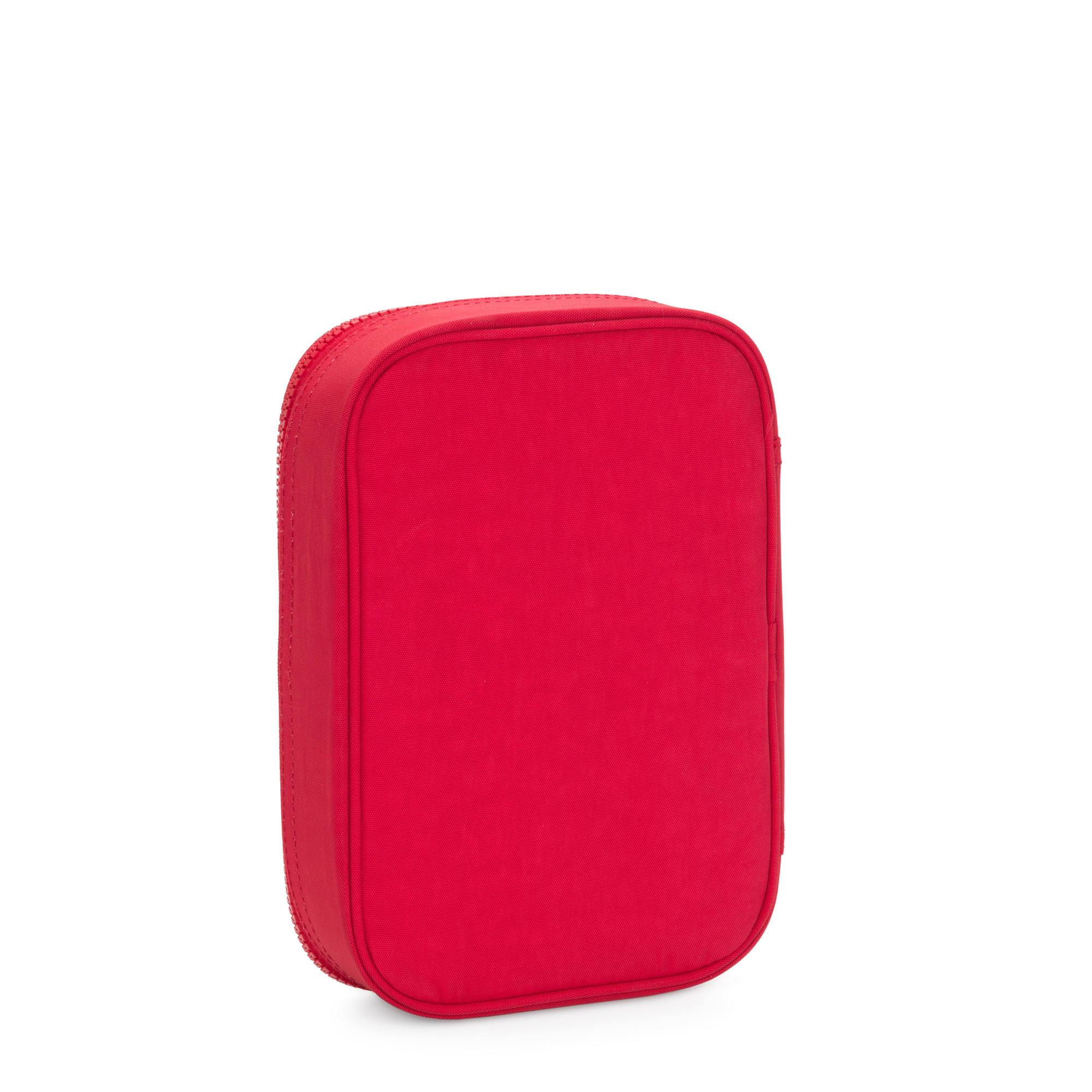 Kipling 100 Pens Case - Red Rouge Pencil Pouch for School, Office & Travel | Durable Zippered Stationery Organizer for Students & Professionals