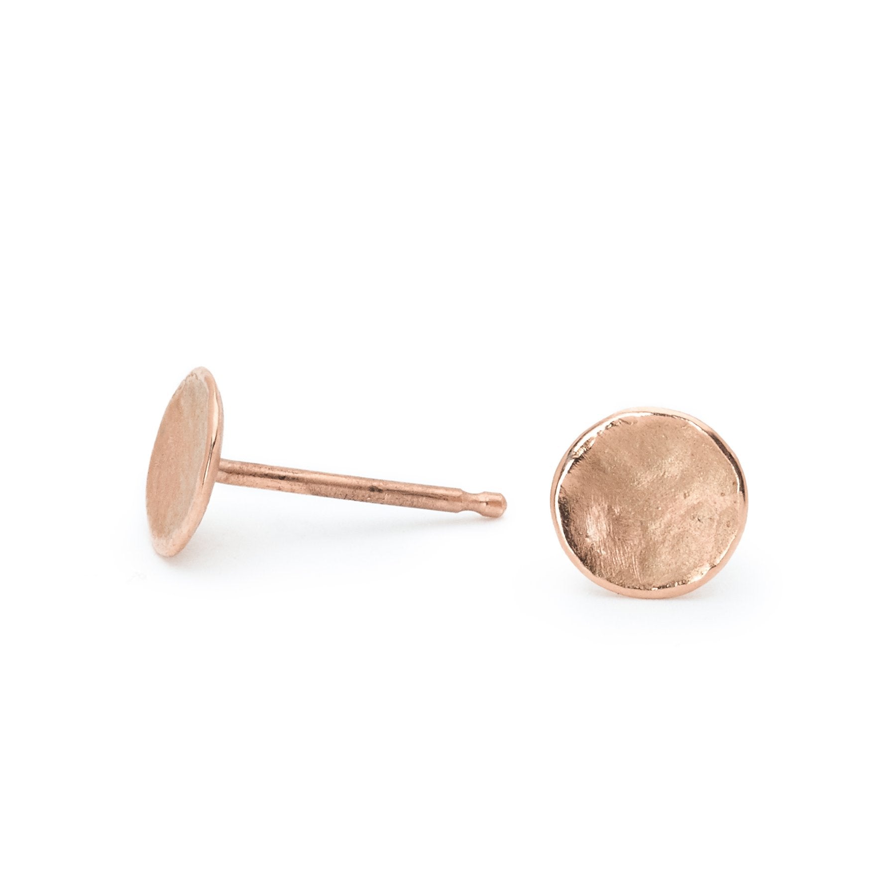 Hammered Disc Stud Earrings for Women - Minimalist Gold & Silver Hoop Earrings - Perfect for Everyday Wear, Office & Date Night