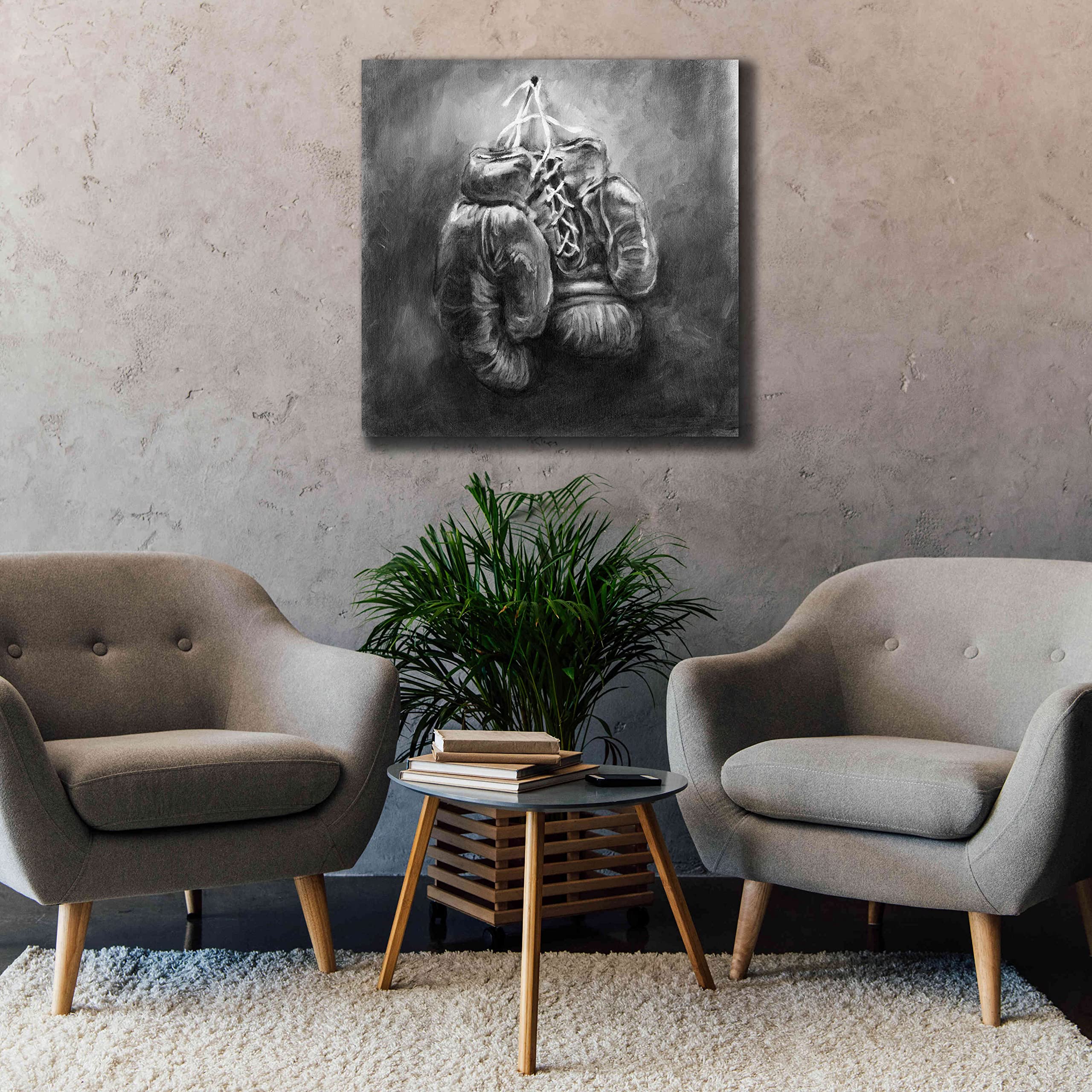 Epic Graffiti 'Rustic Sports I' by Ethan Harper - Premium Giclee Canvas Wall Art Print 37x37 Inches - Perfect for Sports Bars, Man Caves & Game Room Decor