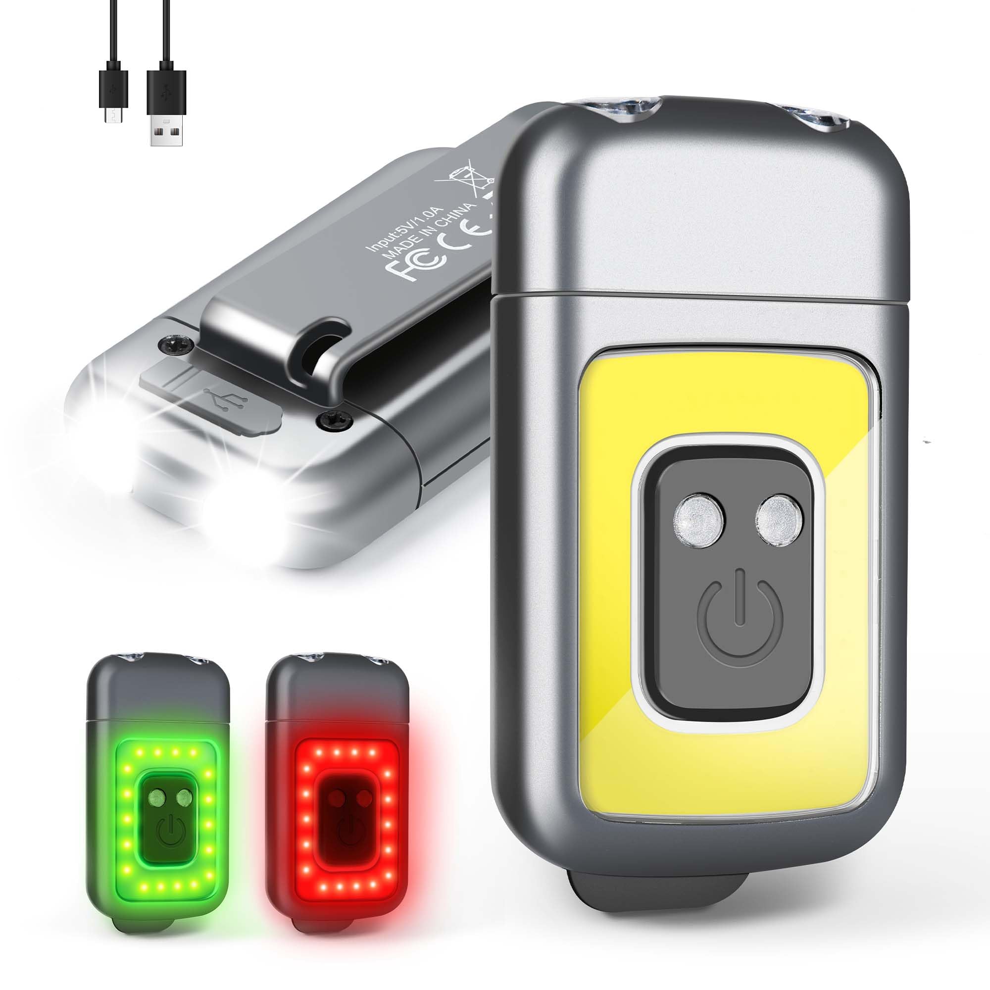 EGUKU Rechargeable LED Running Lights - 5 Light Modes, USB Charging, Lightweight Clip-On Safety Lights for Night Running, Jogging & Walking | Perfect for Outdoor Activities, Nighttime Exercise & Road Safety