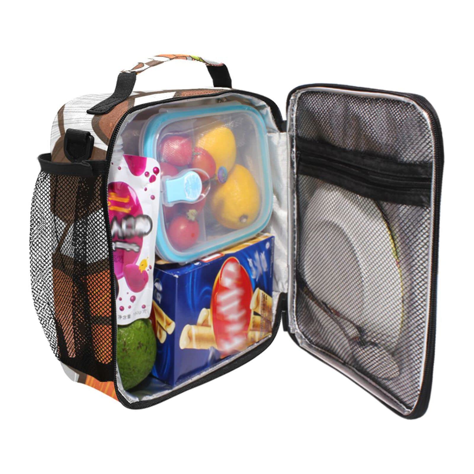 **Insulated Lunch Box Cooler Bag for Sports - Basketball, Baseball - Leakproof Tote with Shoulder Strap for Men, Women, Kids - Perfect for School, Work, Gym & Outdoor Activities**
