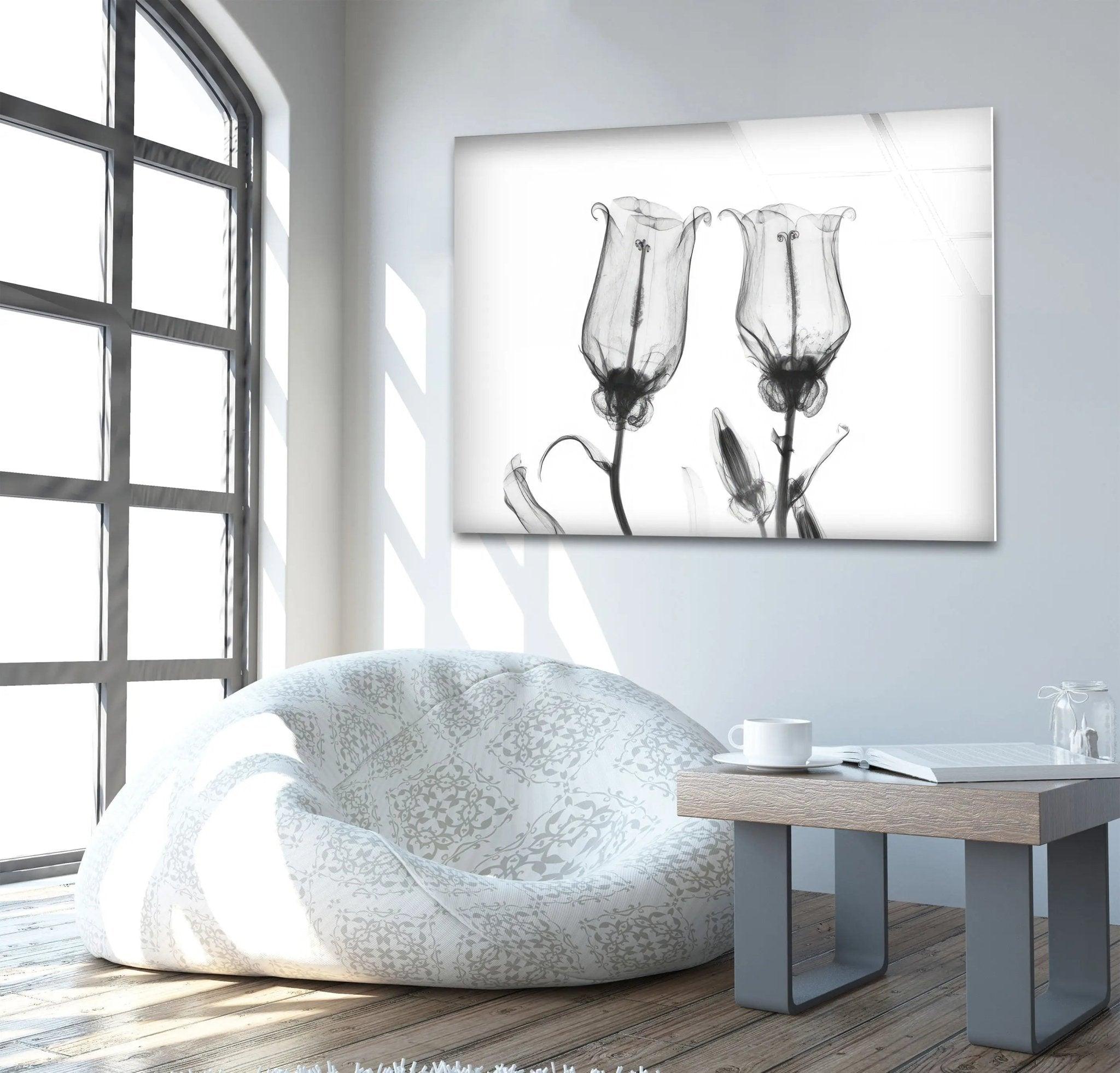 Albert Koetsier Canterbury Bells Stained Glass Wall Art - Handmade Floral Window Hanging Decor for Living Room, Bedroom & Church Decorations