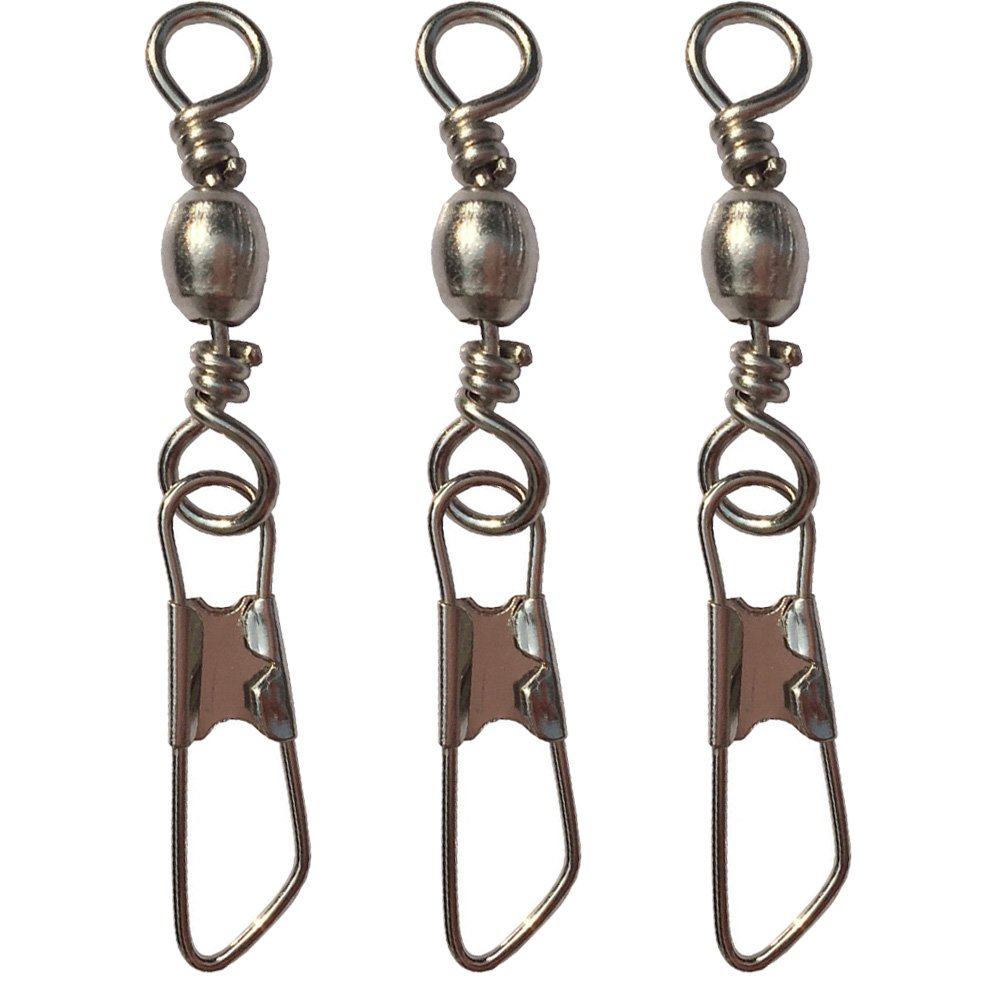 Premium Luengo Rolling Fishing Swivel - Ball Bearing Barrel Swivel with Safety Snap Connector & Solid Rings - Saltwater & Freshwater Fishing Gear for Lures, Rigs & Tackle - Perfect for Bass, Trout & Saltwater Game Fish