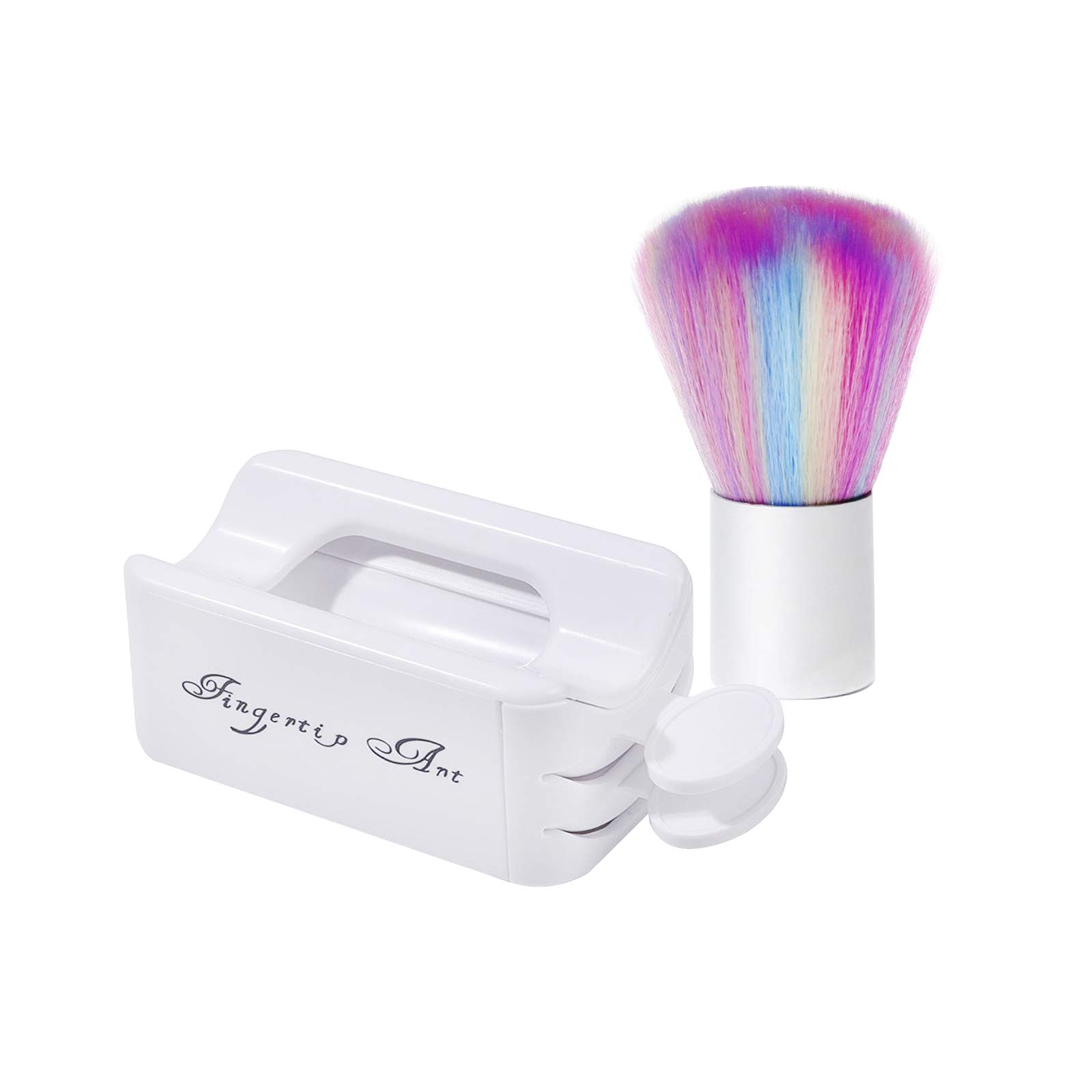 Ubersweet® Nail Brush & Powder Recycling Tray System - French Manicure Dust Collector with Soft Bristle Brushes for Professional Nail Art, Manicure & Pedicure Cleaning | Perfect for Salon, Home Use & DIY Nail Care