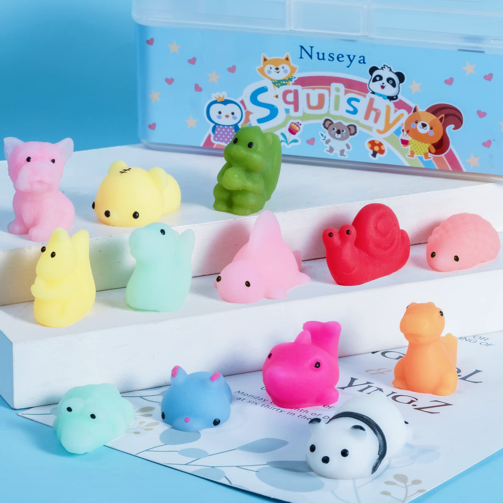 30pcs Mochi Squishy Toys - No Duplicates Kawaii Sensory Stress Relief Fidget Toys for Kids, Boys & Girls - Perfect for Birthday Gifts, Party Favors, Classroom Prizes & Goodie Bag Stuffers - Fun for Stress Relief, Sensory Play & Relaxation at Home or School