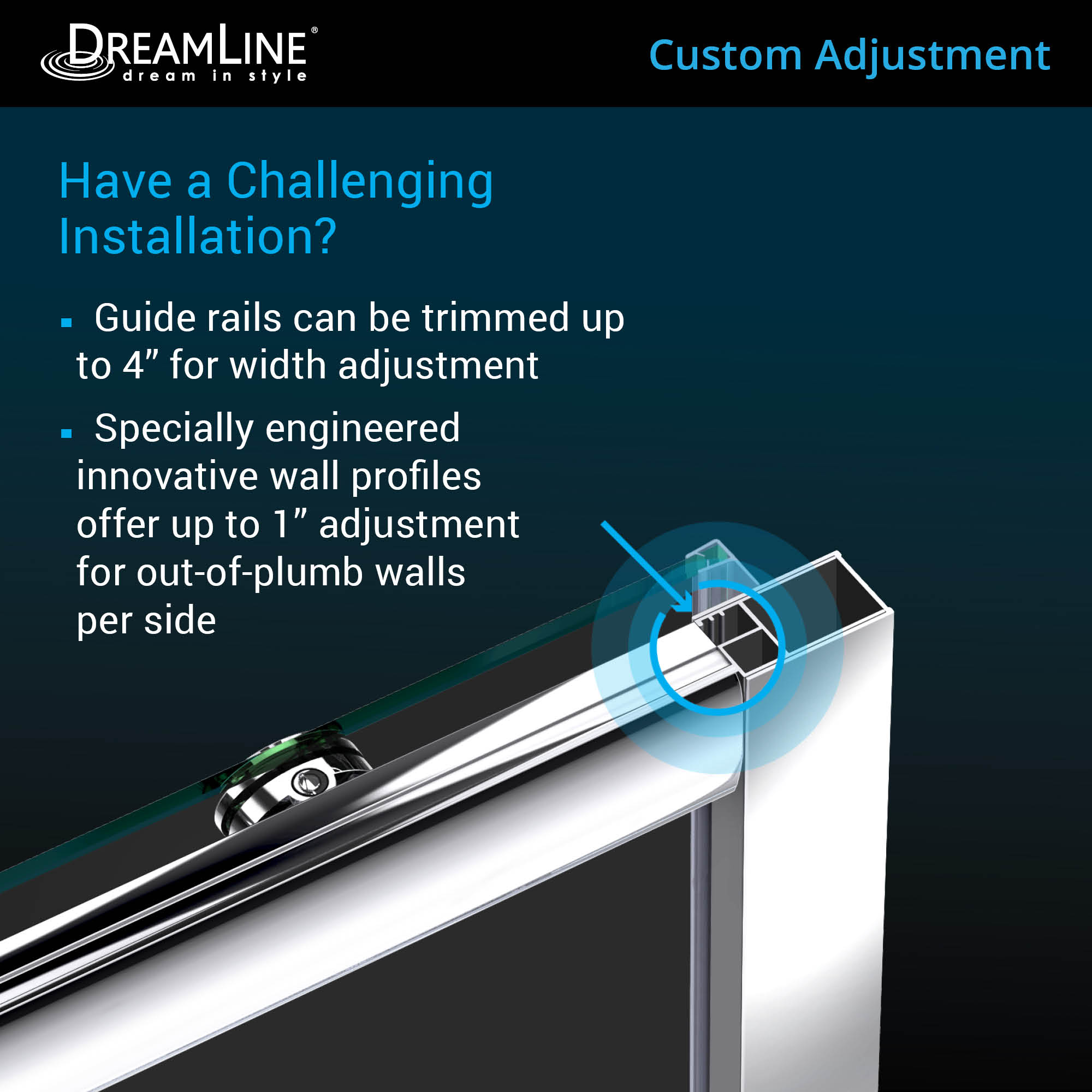 DreamLine Infinity Z 34x60x74.75 Inch Semi-Frameless Sliding Shower Door with SlimLine Base Kit - Frosted Glass for Modern Bathroom Renovation & Spa-Like Shower Experience