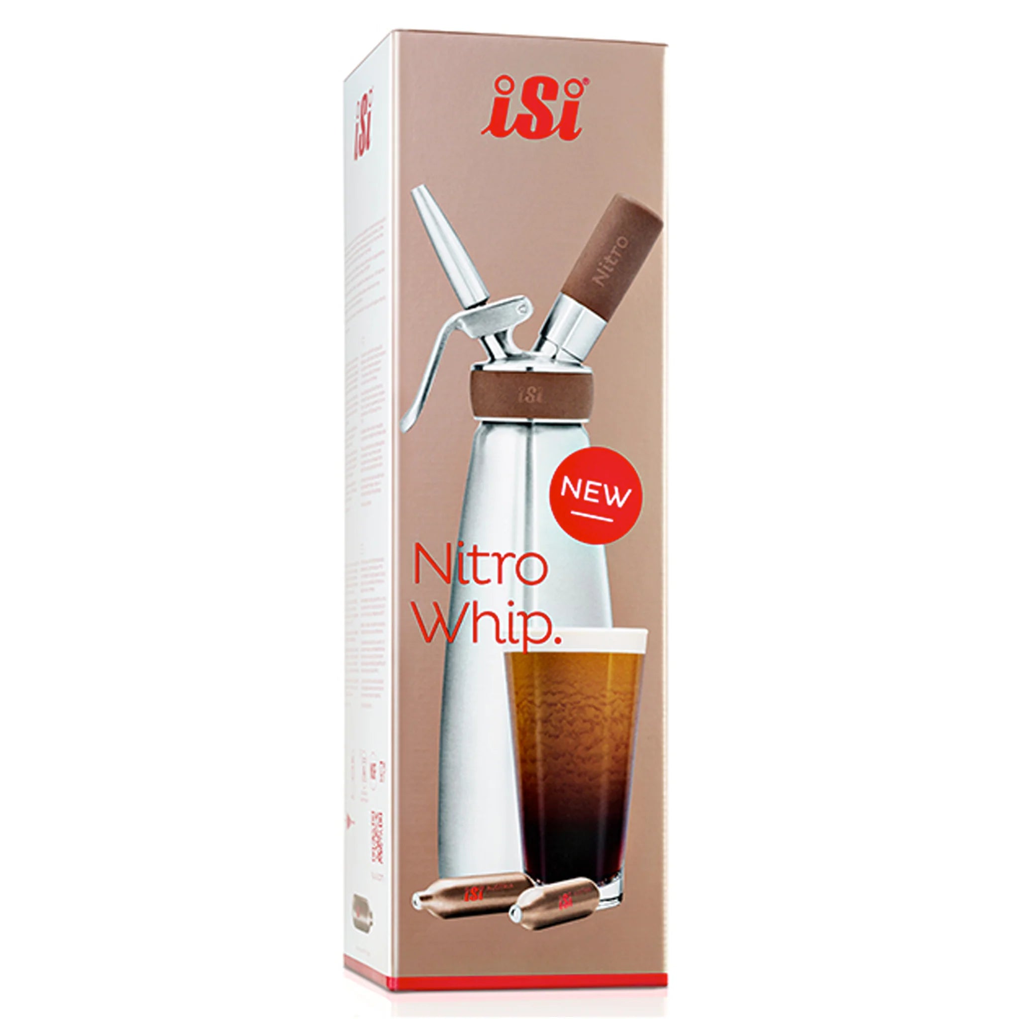 iSi Nitro Whipped Cream Charger Dispenser - 1 Quart (32g) for Professional Desserts, Coffee & Cocktails
