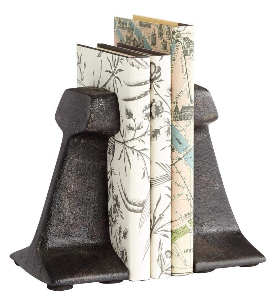 7 Inch Tall Zinc Smithy Bookends - Heavy Duty Metal Bookends for Home, Office & Library Decor - Perfect for Organizing Books, Shelves & Display