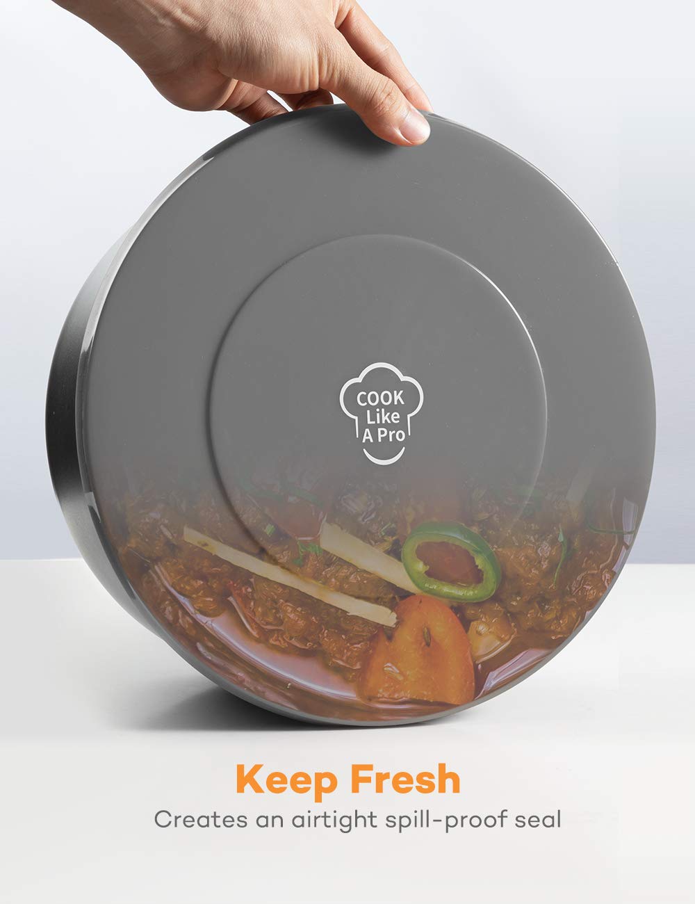 Silicone Lid Inner Pot Cover for Ninja Foodi 6.5 & 8 Quart Pressure Cooker Air Fryer - Grey by SiCheer | Perfect for Steam Cooking, Food Storage & Kitchen Organization