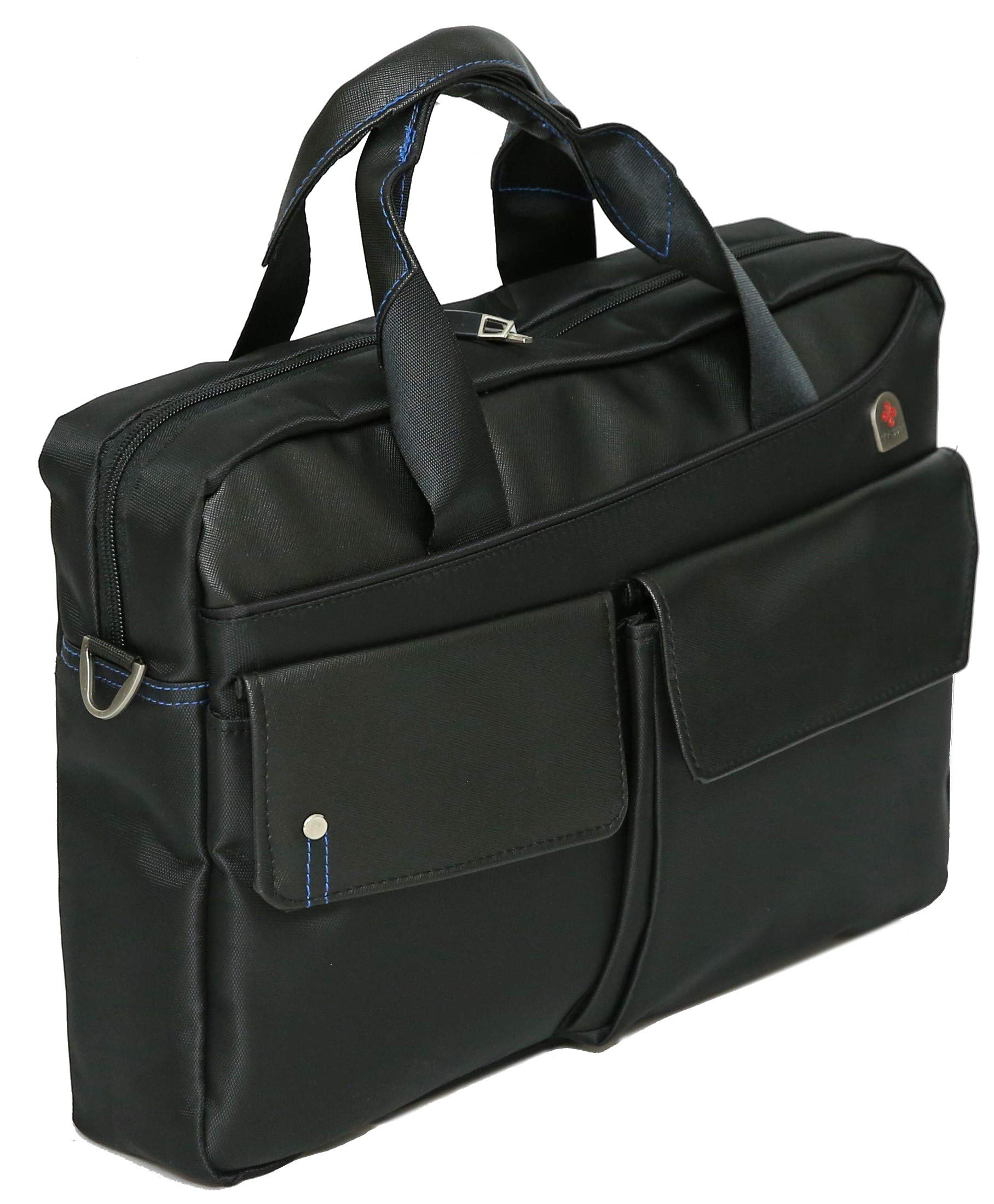 Tassia Luxury 15.6 Inch Laptop Briefcase for Business - PU Leather Look Trim with 10 Inch Tablet Pocket - Perfect for Office, Travel & Commuting
