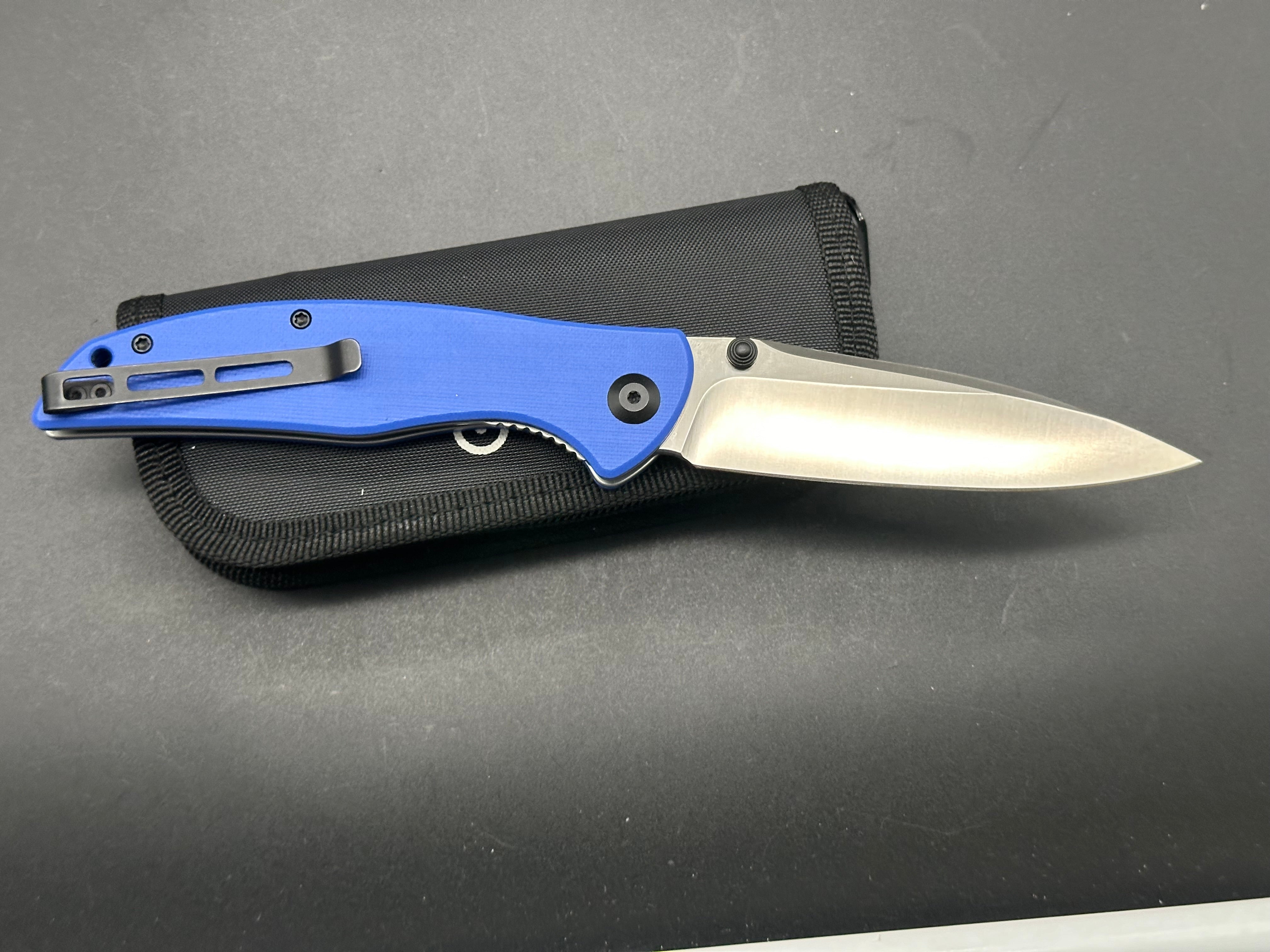 CIVIVI Governor Liner Lock Pocket Knife - Blue G10 Handle, Plain D2 Blade (Model C911B) | EDC Folding Knife for Camping, Hiking & Outdoor Survival