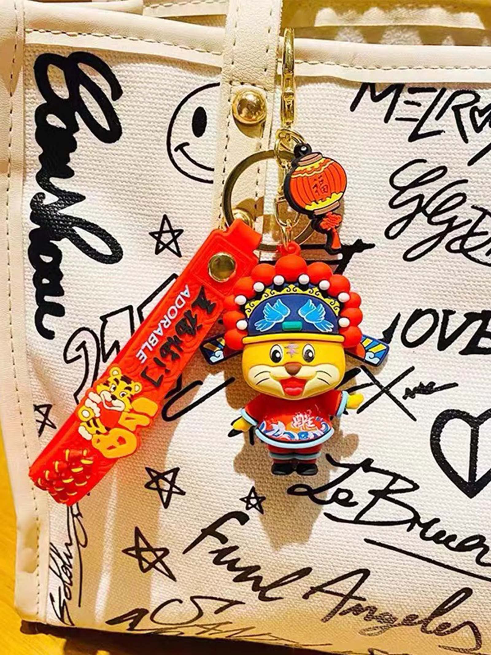 Stylish Tiger Keychain for Women - Chinese Zodiac Animal Key Ring, Trendy Gift for Teen Girls - Perfect for Backpacks, Purses & Keychains - Under $5