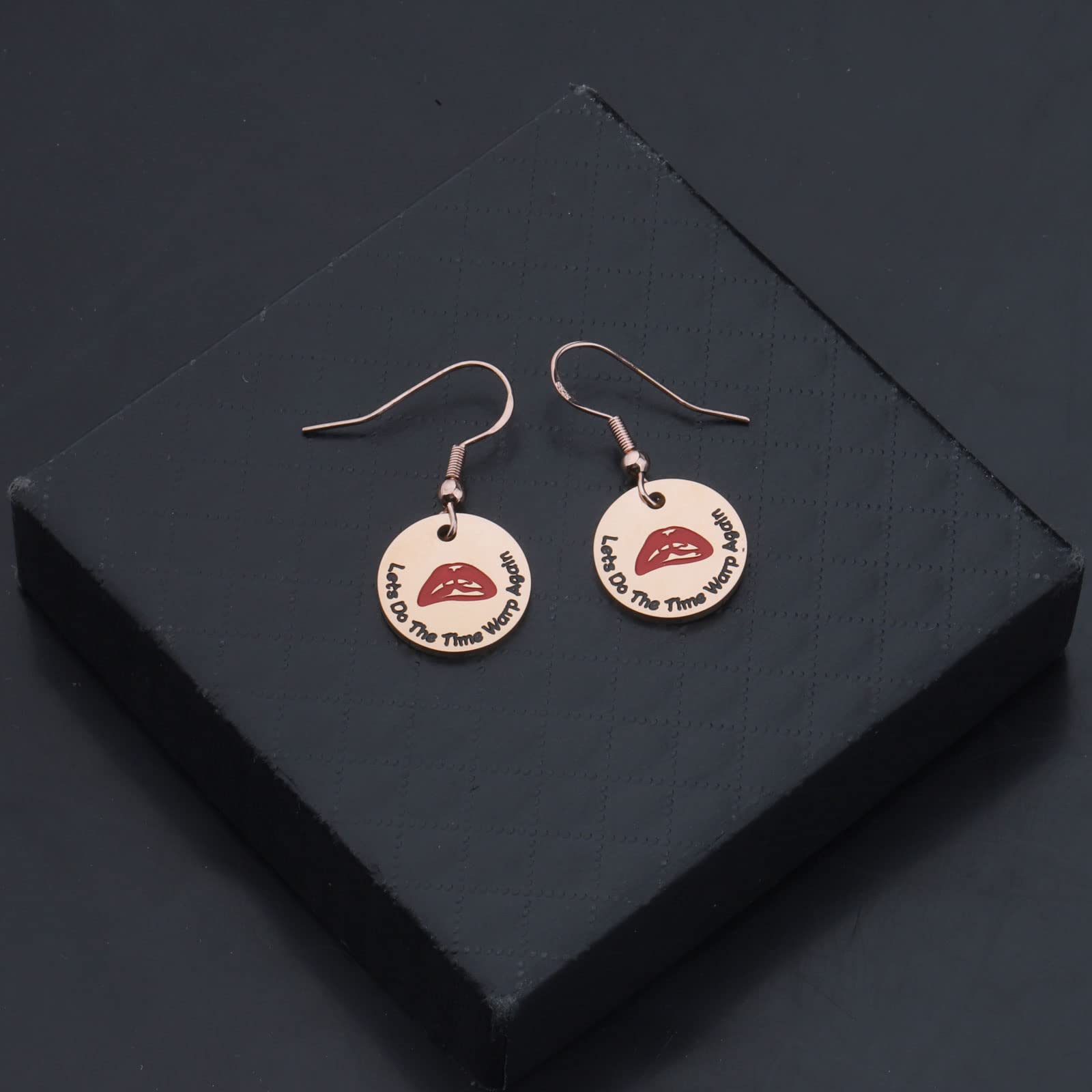 UJIMS The Rocky Horror Picture Show Inspired Earrings - Time Warp Again Statement Jewelry for Rocky Horror Fans, Musical Film Lovers | Perfect for Cosplay, Halloween, and Theater Costume Accessories
