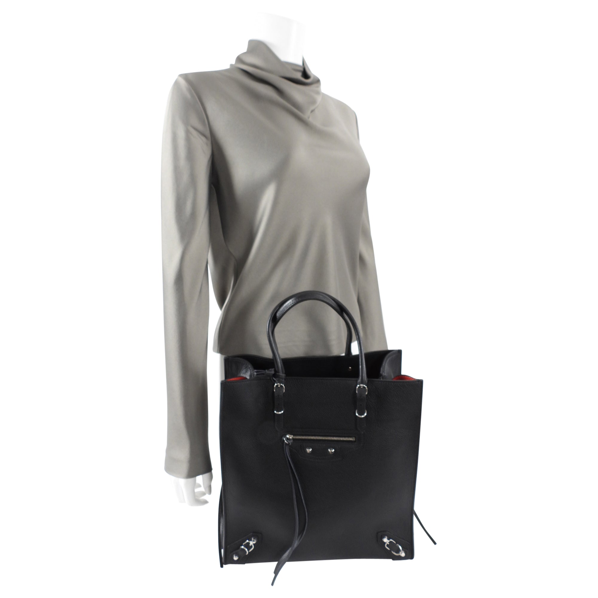 Balenciaga Black and Red Papier A5 Zip Around Tote Bag - Stylish Designer Handbag for Women, Perfect for Work, Travel & Everyday Use
