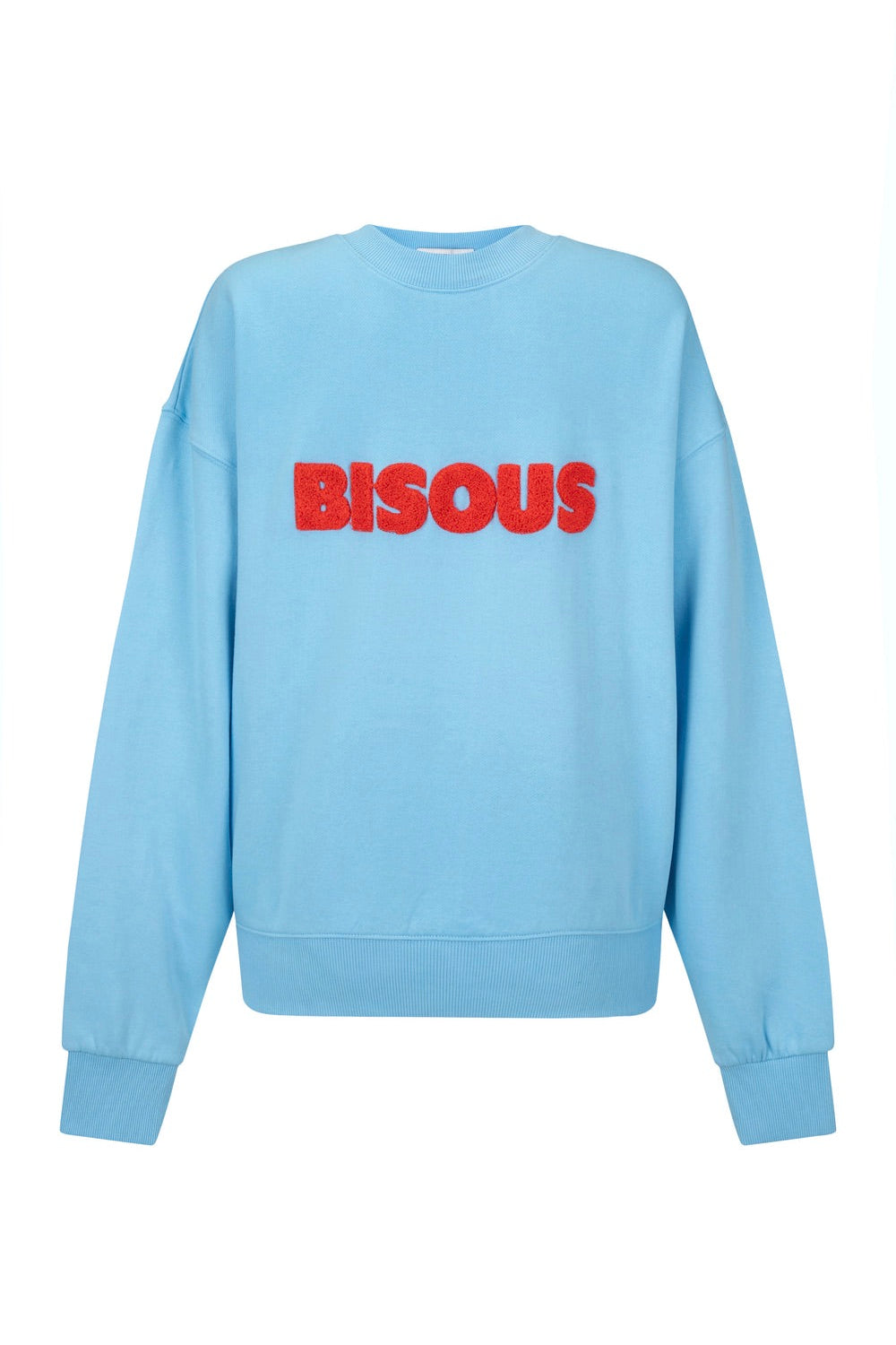 Bisous Ice Blue Sweatshirt for Women | Soft Fleece Pullover | Casual Winter Fashion | Perfect for Coffee Dates & Weekend Outings