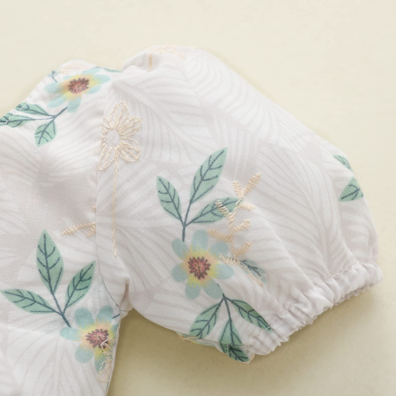 Tsnbre Newborn Baby Girl Romper - Daisy Print Short Sleeve Bodysuit Jumpsuit for Summer | Soft & Breathable Infant Outfit for Playtime, Photos & Special Occasions
