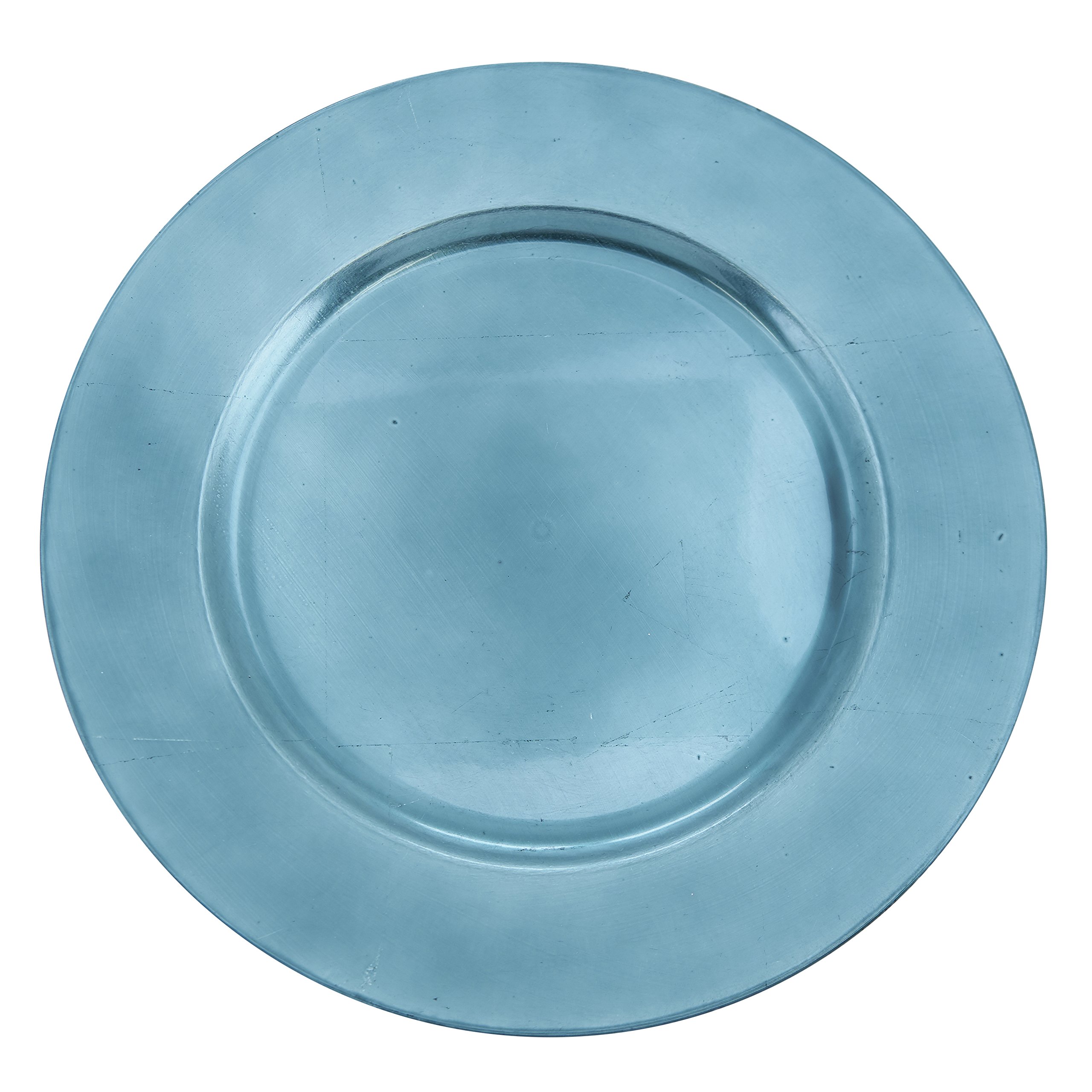 Saro Lifestyle 10.5 Inch Charger Plates Set of 4 - Classic Teal Decorative Dinner Plates for Weddings, Parties & Formal Dining Table Settings