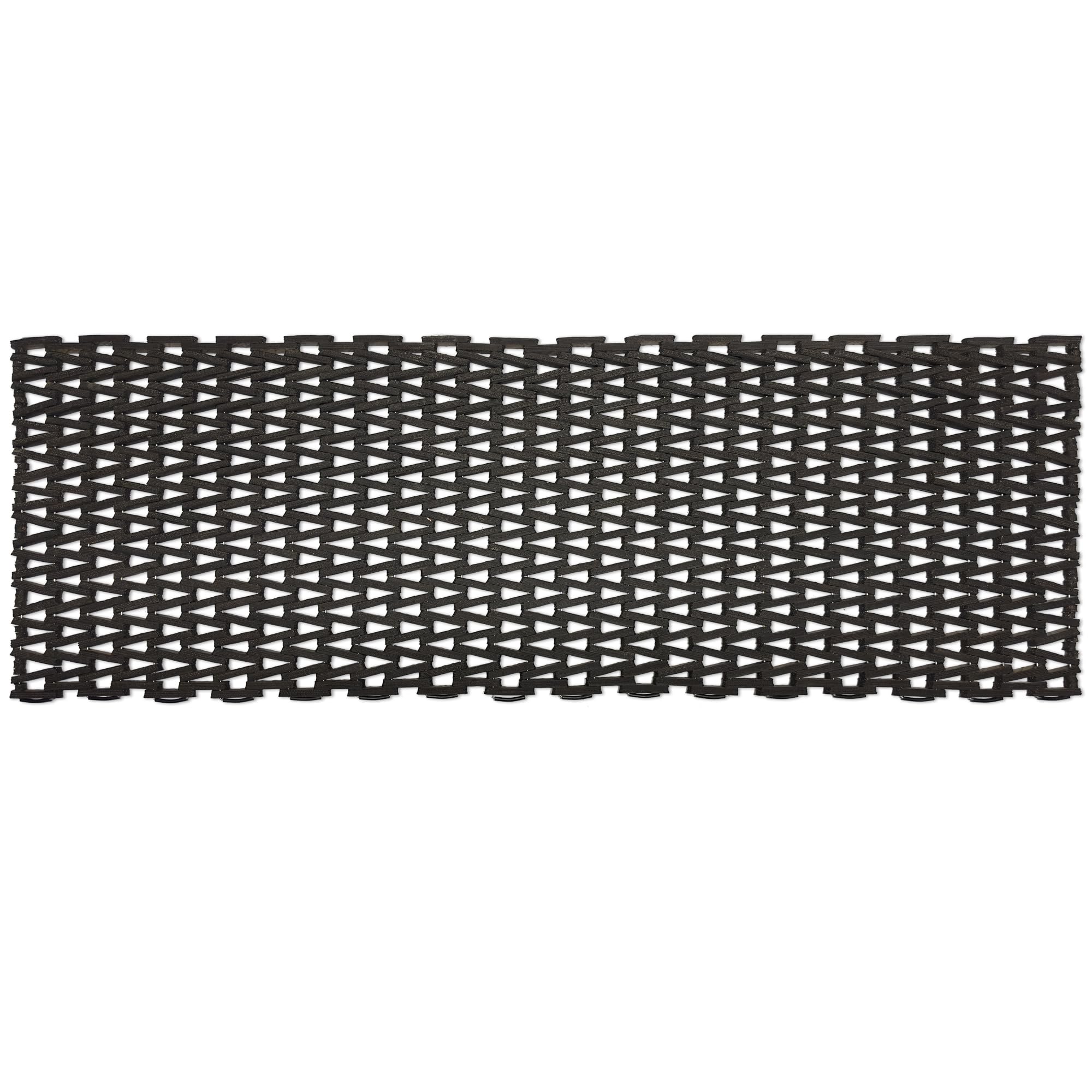 Durable Durite Recycled Tire-Link Outdoor Entrance Mat - Heavy-Duty Herringbone Weave, 24x60 Inches, Black - Perfect for Front Door, Patio, Garage & High-Traffic Areas