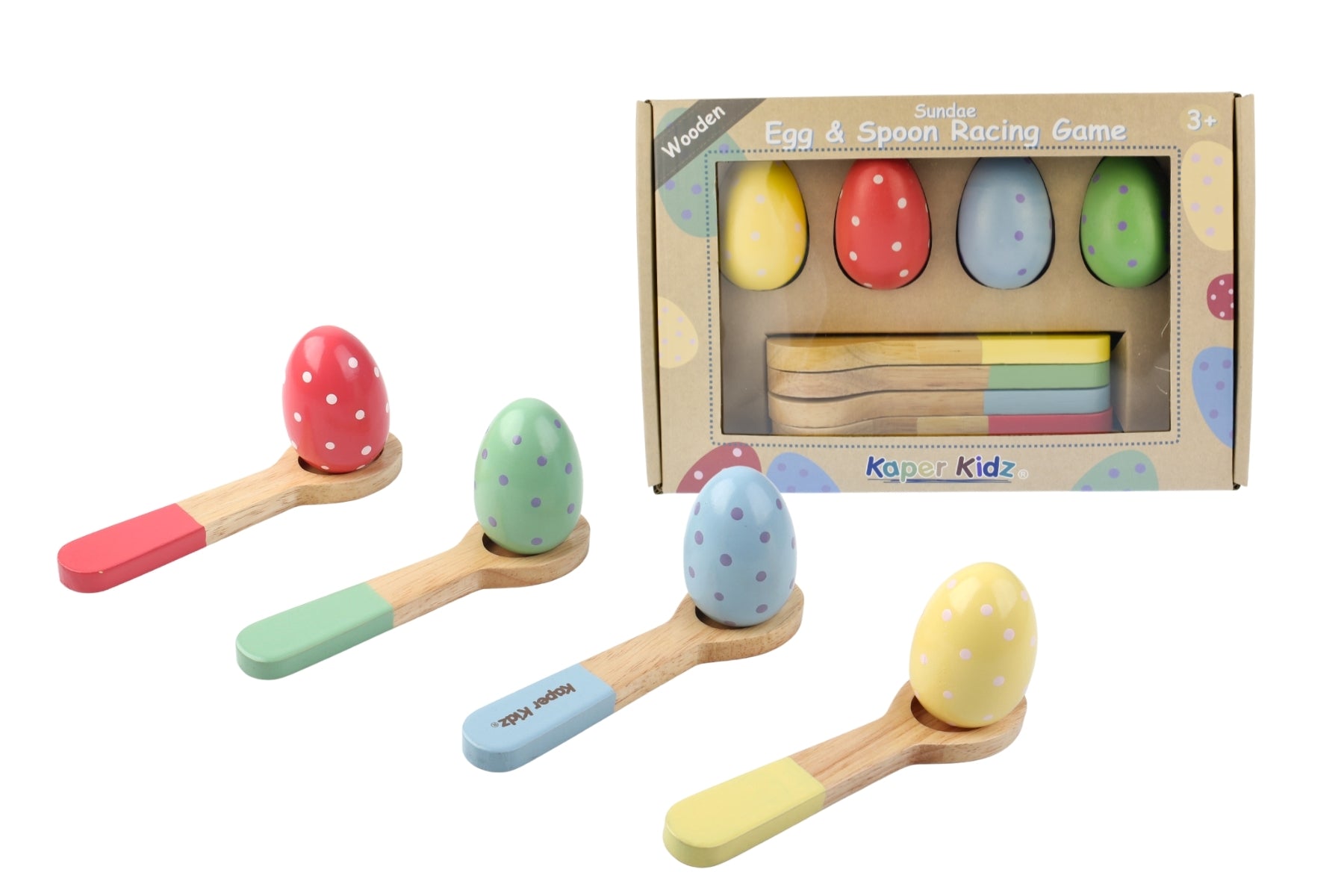 Premium Wooden Egg & Spoon Race Game Set - Fun Outdoor & Indoor Activity for Kids, Family Gatherings, Picnics, and Birthday Parties