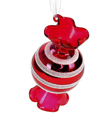 Glenhaven Red and White Candy Ornament - Christmas Tree Decorations, Holiday Party Favors, Festive Home Decor for Xmas, Halloween, and Winter Celebrations