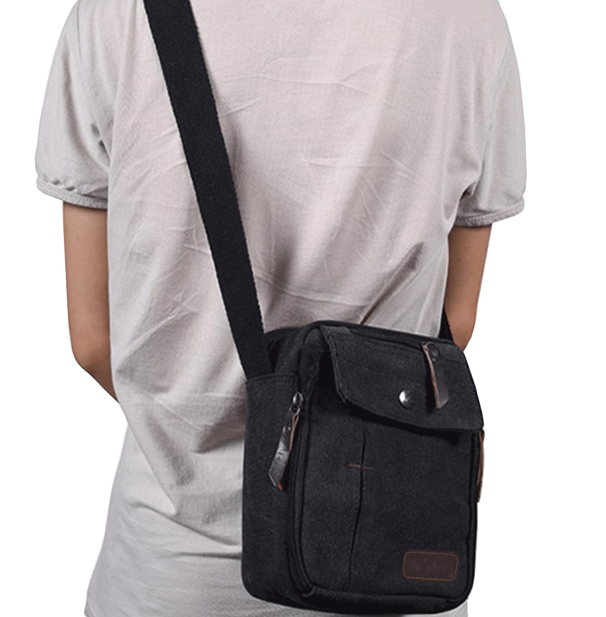 Stylish Unisex Small Canvas Messenger Bag - Crossbody Chest Shoulder Bag for Travel, Work & Daily Use - Multi-Pocket Compact Purse for Men & Women - Perfect for Commuting, Shopping & Outdoor Activities