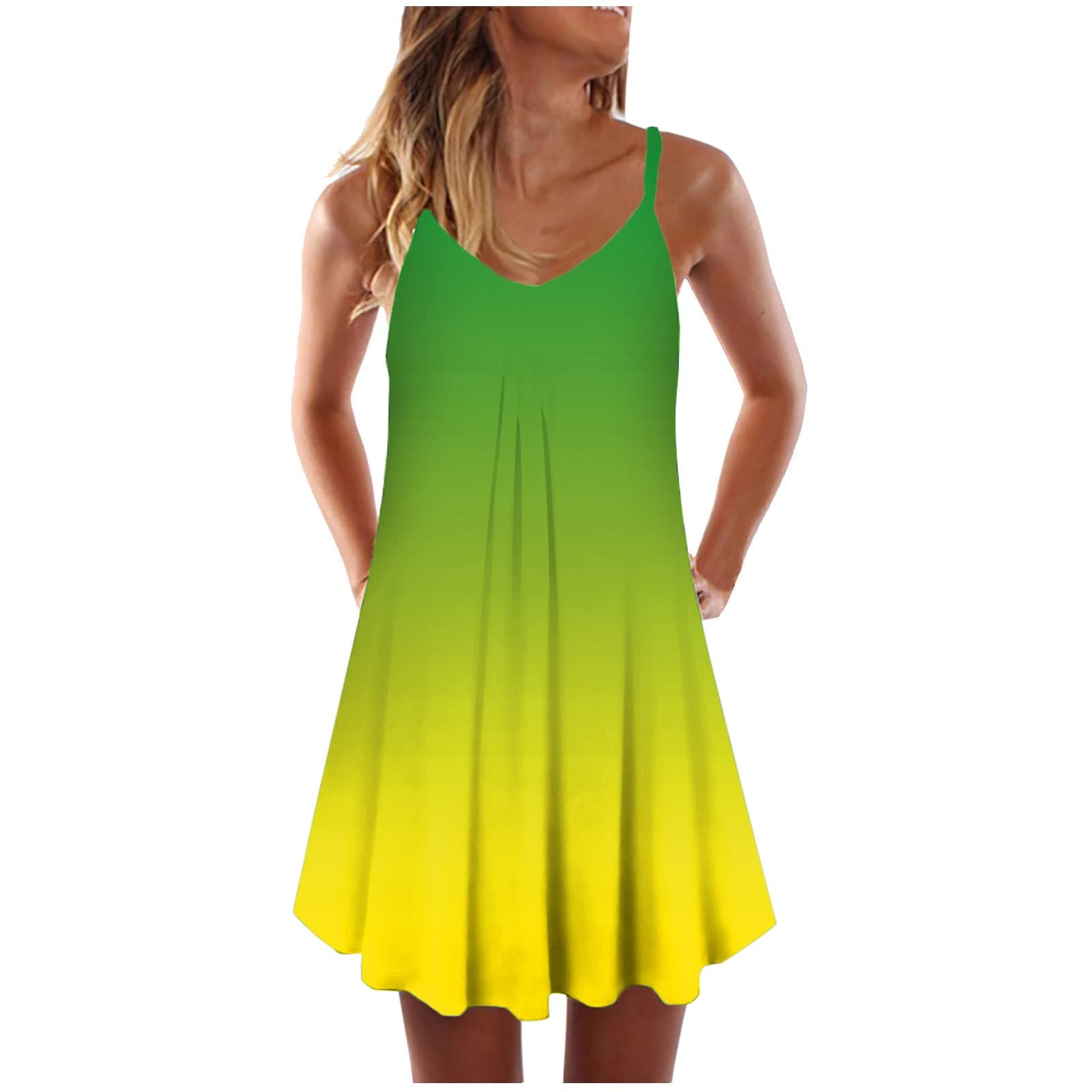 Women's Long Summer Beach Dresses - A-Line Sleeveless Tie-Dye Casual Maxi Dress | Perfect for Vacations, Pool Parties & Boho Outfits