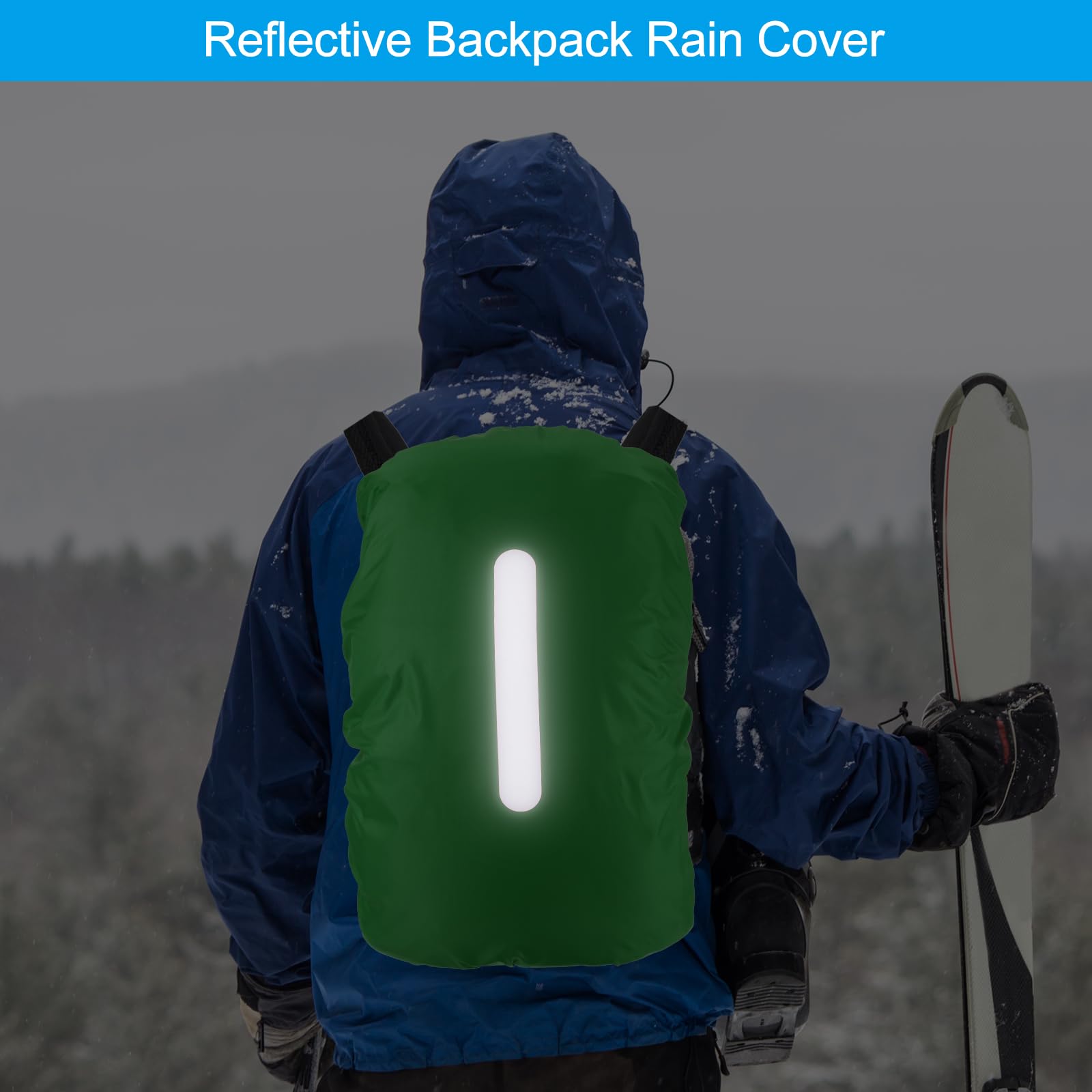 PATIKIL Waterproof Backpack Rain Cover - Non-Slip Design with Vertical Reflective Straps for Hiking, Camping & Hunting | Stay Dry in Heavy Rain & Outdoor Adventures