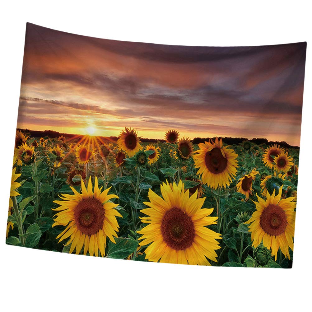 Sunflower Tapestry Wall Hanging - Golden Yellow & Green Boho Home Decor (95x73cm) | Perfect for Bedroom, Living Room & Dorm Wall Art | Vintage Floral Tapestry for Wall Decor, Aesthetic Room Decor