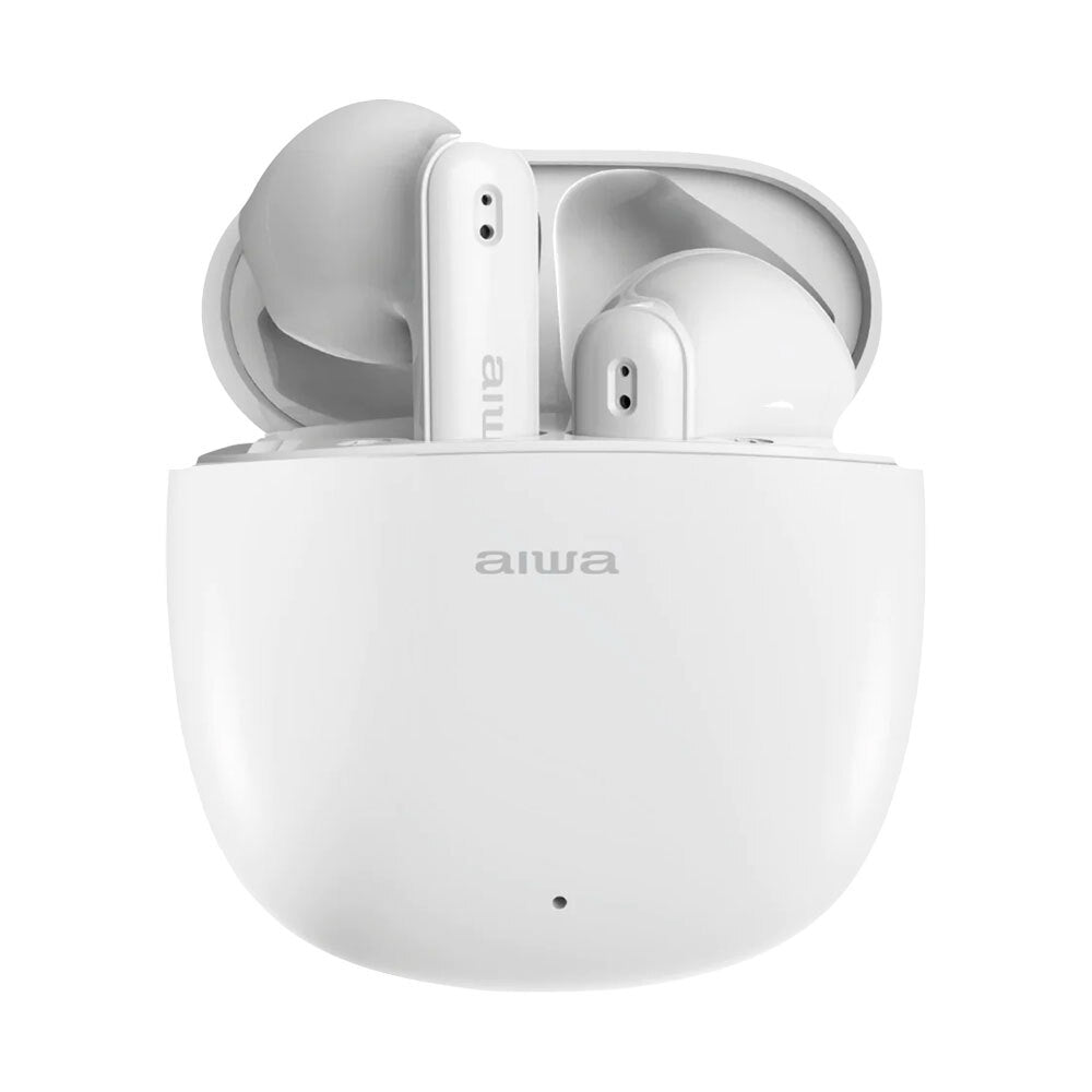 AIWA Wireless Bluetooth Earbuds - In-Ear Stereo Headphones with Noise Isolation, White | Perfect for Gym, Running & Commuting
