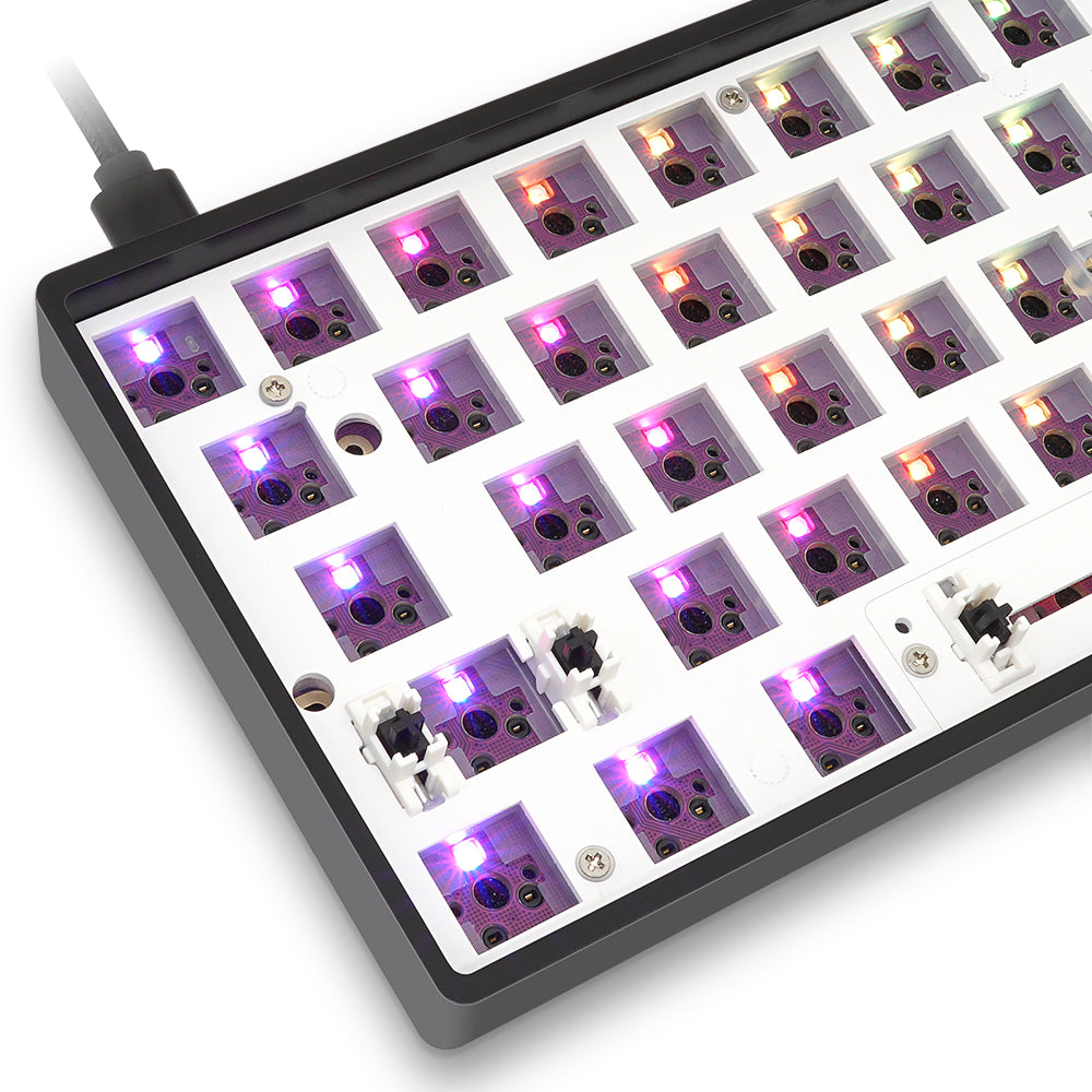 YUNZII GK61 Lite 60% Gasket Mount Mechanical Keyboard Kit with ABS Case - Compact Wired Gaming Keyboard for PC, Mac, Typing & Office Work