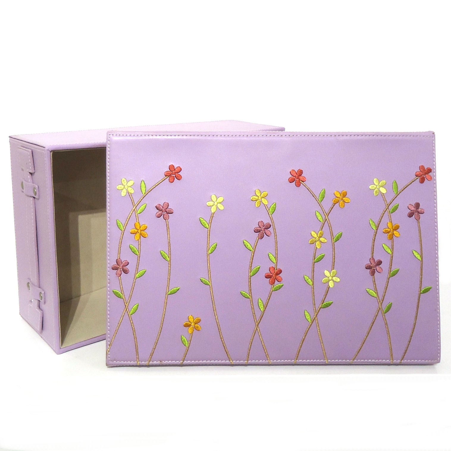 Embroidered Fabric Storage Box - Large Organizer for Home Decor, Closet, Office & Craft Supplies | Perfect for Gift Wrapping & Jewelry Organization
