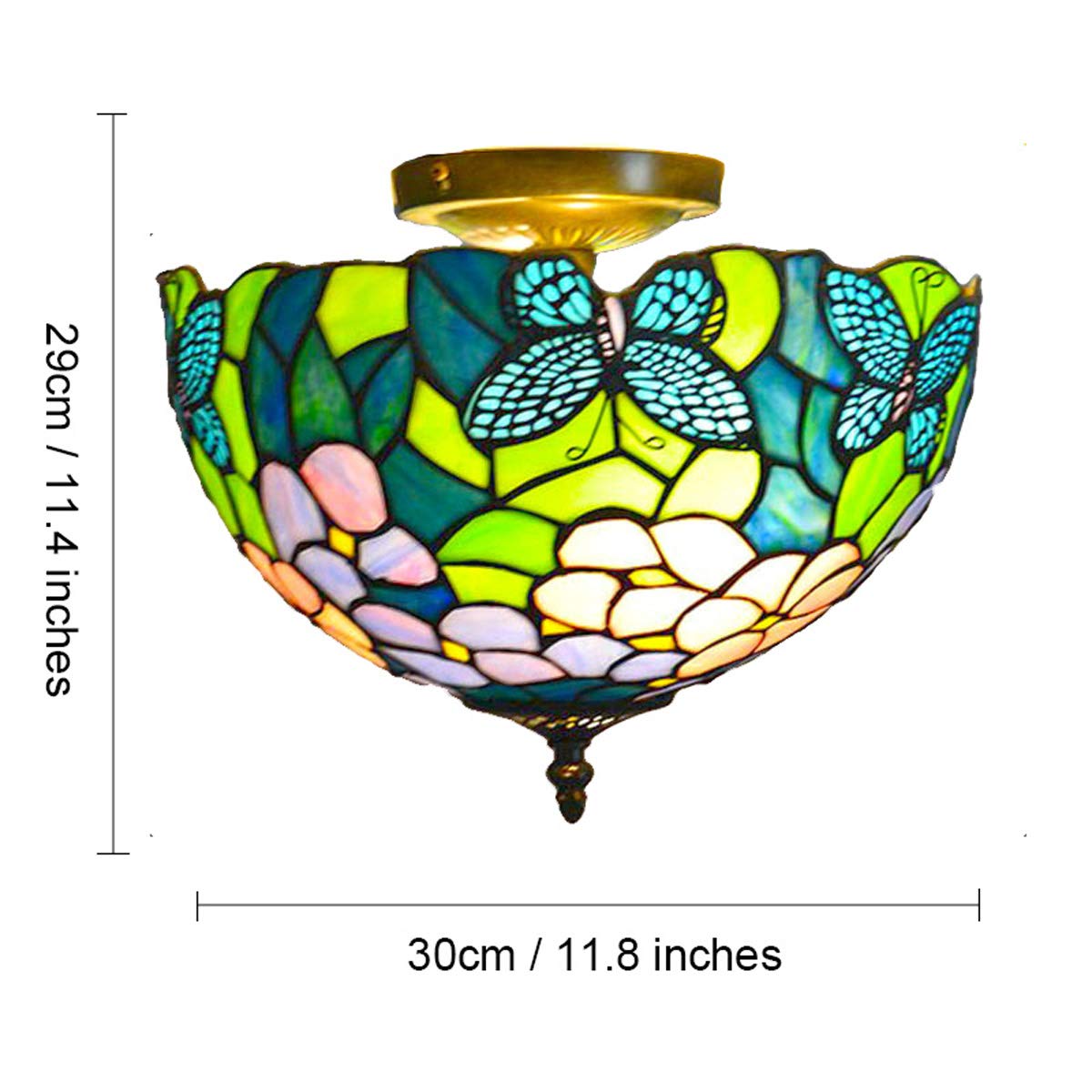 Vintage Tiffany Butterfly Ceiling Lamp - 12