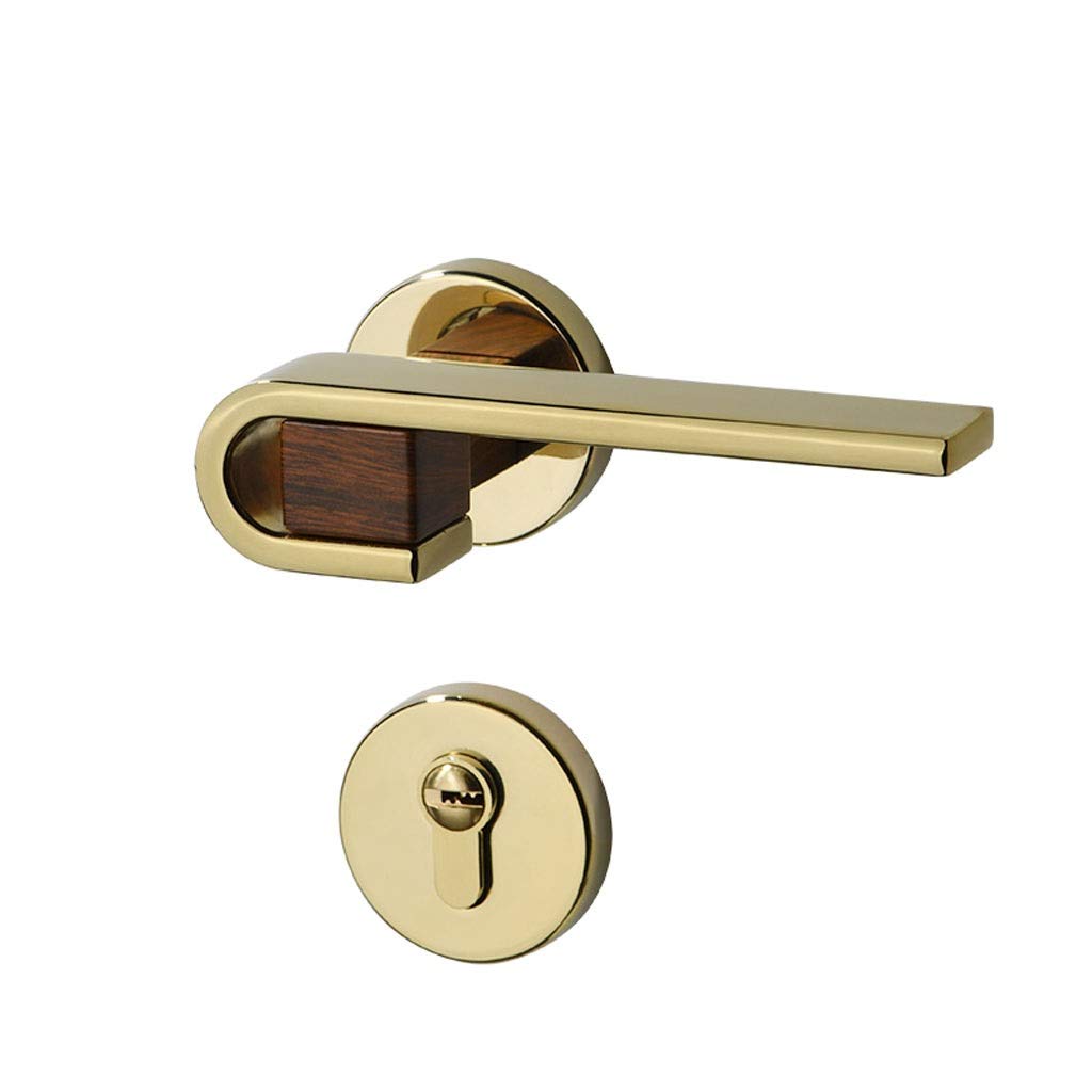Gold Privacy Lever Door Handle with Lock & Key - Reversible for Left/Right Doors - Indoor & Outdoor Use - Secure Entry & Interior Door Hardware - Perfect for Homes, Offices & Apartments