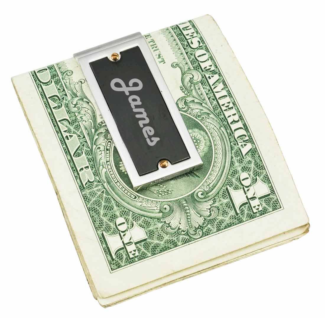 Personalized Visol Magnus Black Matte Stainless Steel Money Clip - Slim RFID Blocking Wallet for Men - Perfect for Business, Travel & Everyday Carry