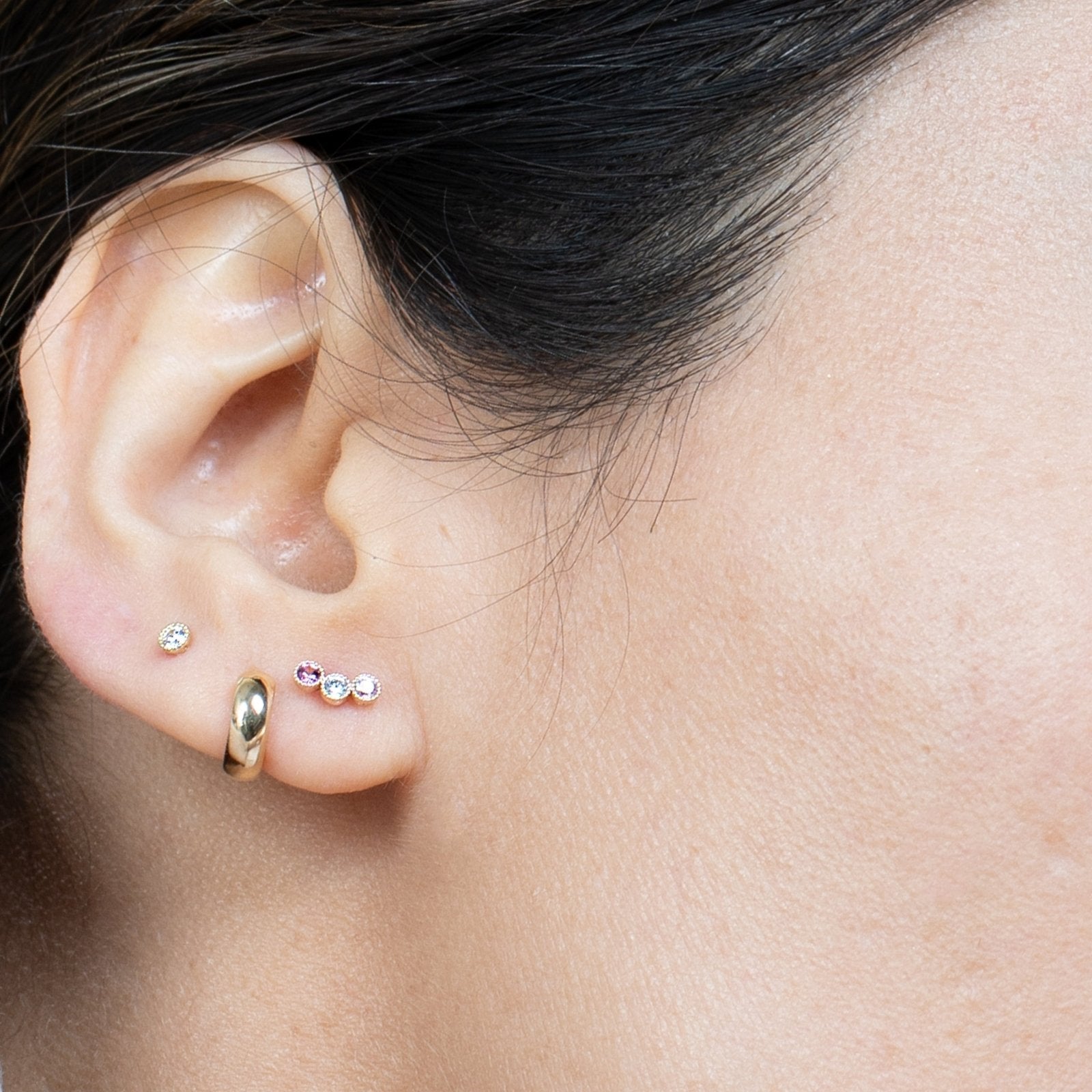 14K Rose Gold Bubble Hoop Illusion Ear Cuff Earrings - Trendy Cartilage Earrings for Women | Perfect for Parties, Weddings & Everyday Wear