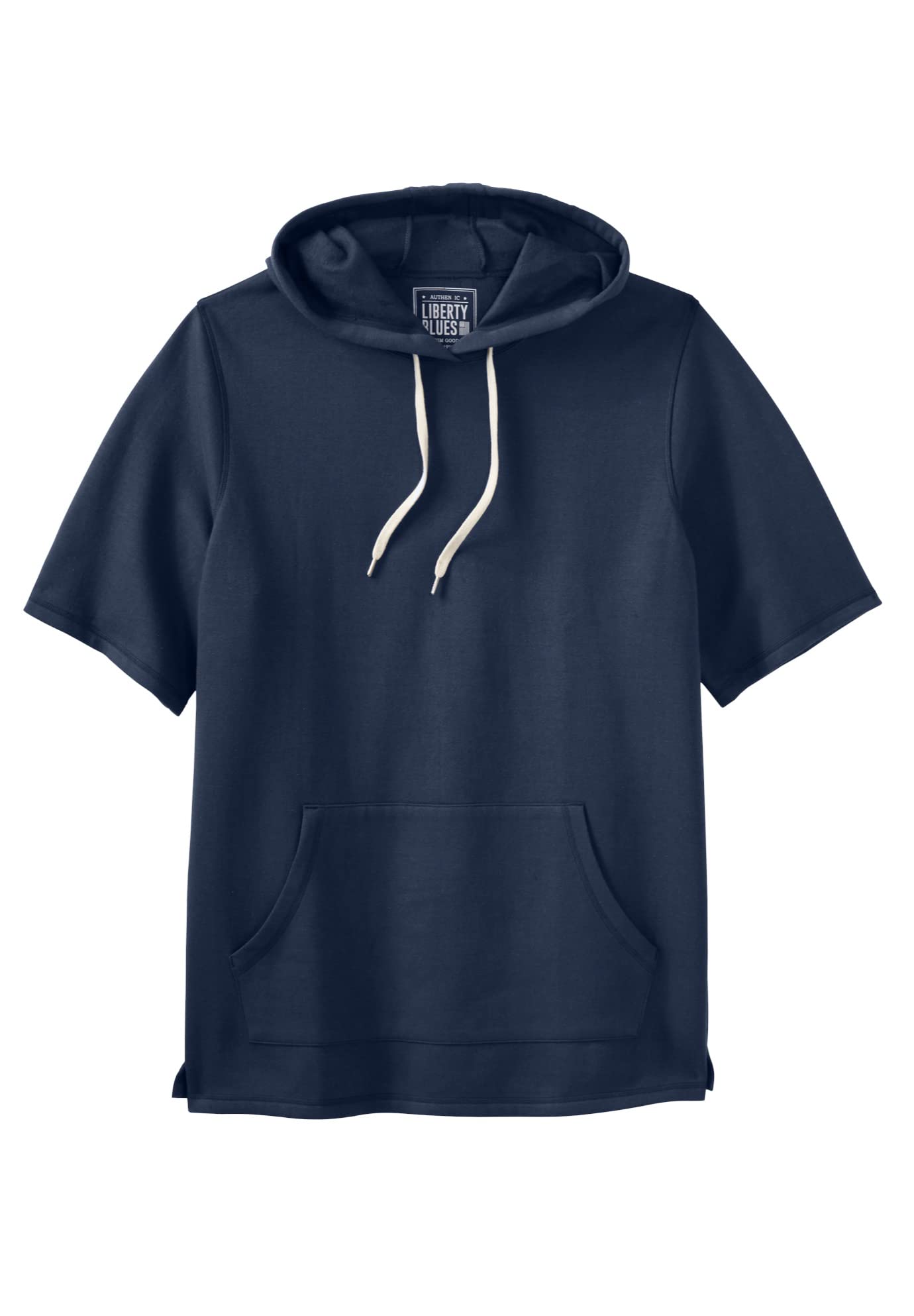 KingSize Men's Big & Tall Short-Sleeve Hoodie - Liberty Blues - Comfortable Cotton Blend for Casual Wear, Lounge & Outdoor Activities
