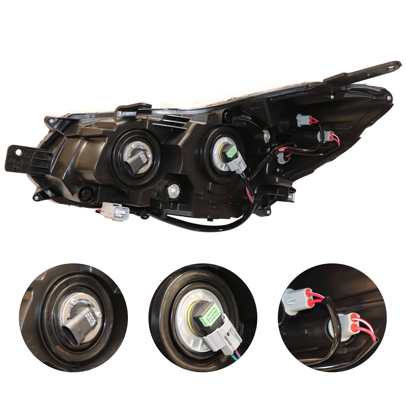2012-2014 Subaru Impreza & XV Crosstrek Right Passenger Side Headlight Assembly - Halogen Black Housing Headlamp Replacement for Improved Night Driving Safety
