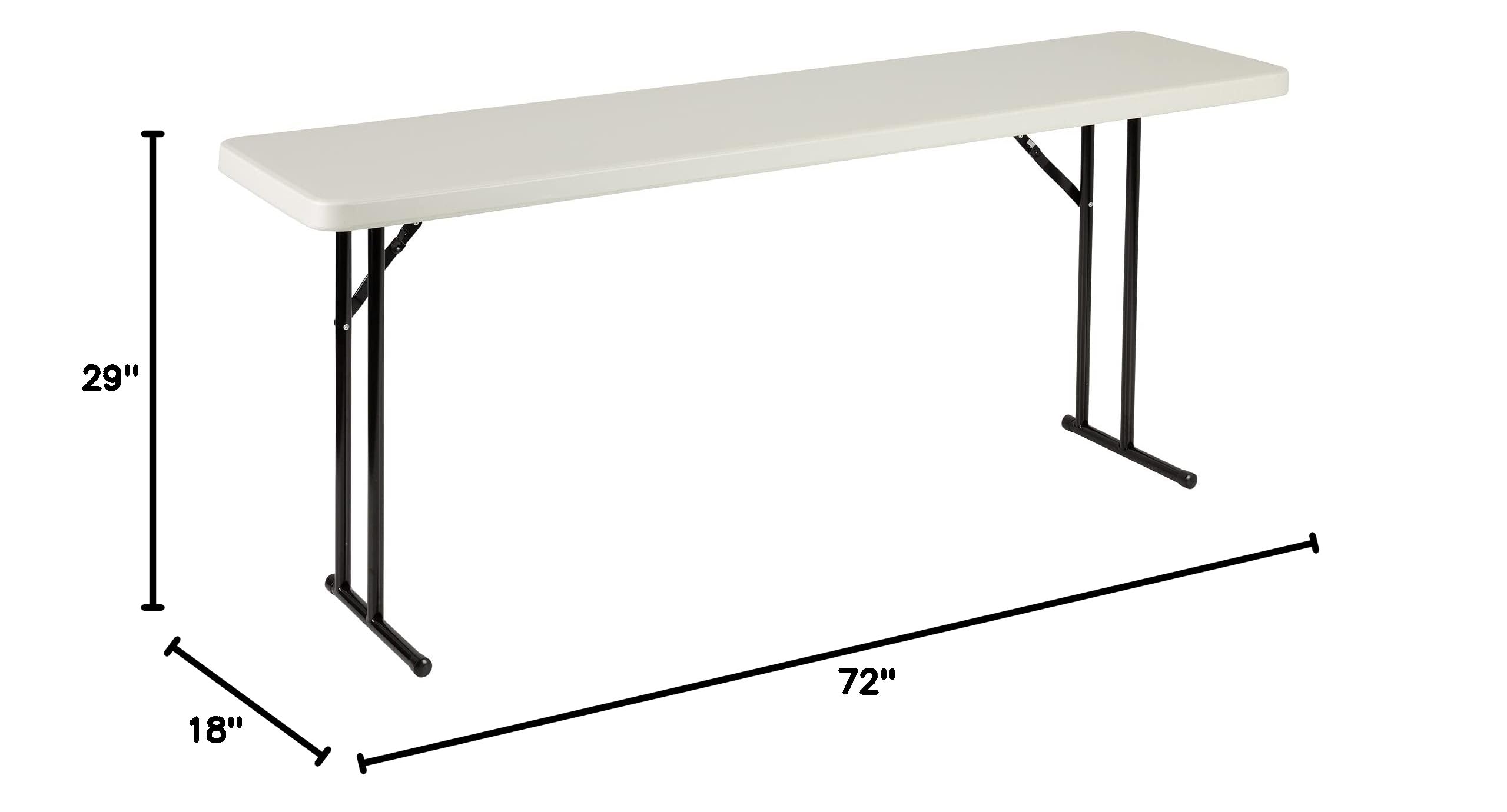 Norwood 6ft Folding Table Indoor Outdoor - Heavy Duty Blow Molded Plastic Training & Event Table, Rectangular Foldable Table in Gray - Perfect for Classrooms, Parties, and Outdoor Events