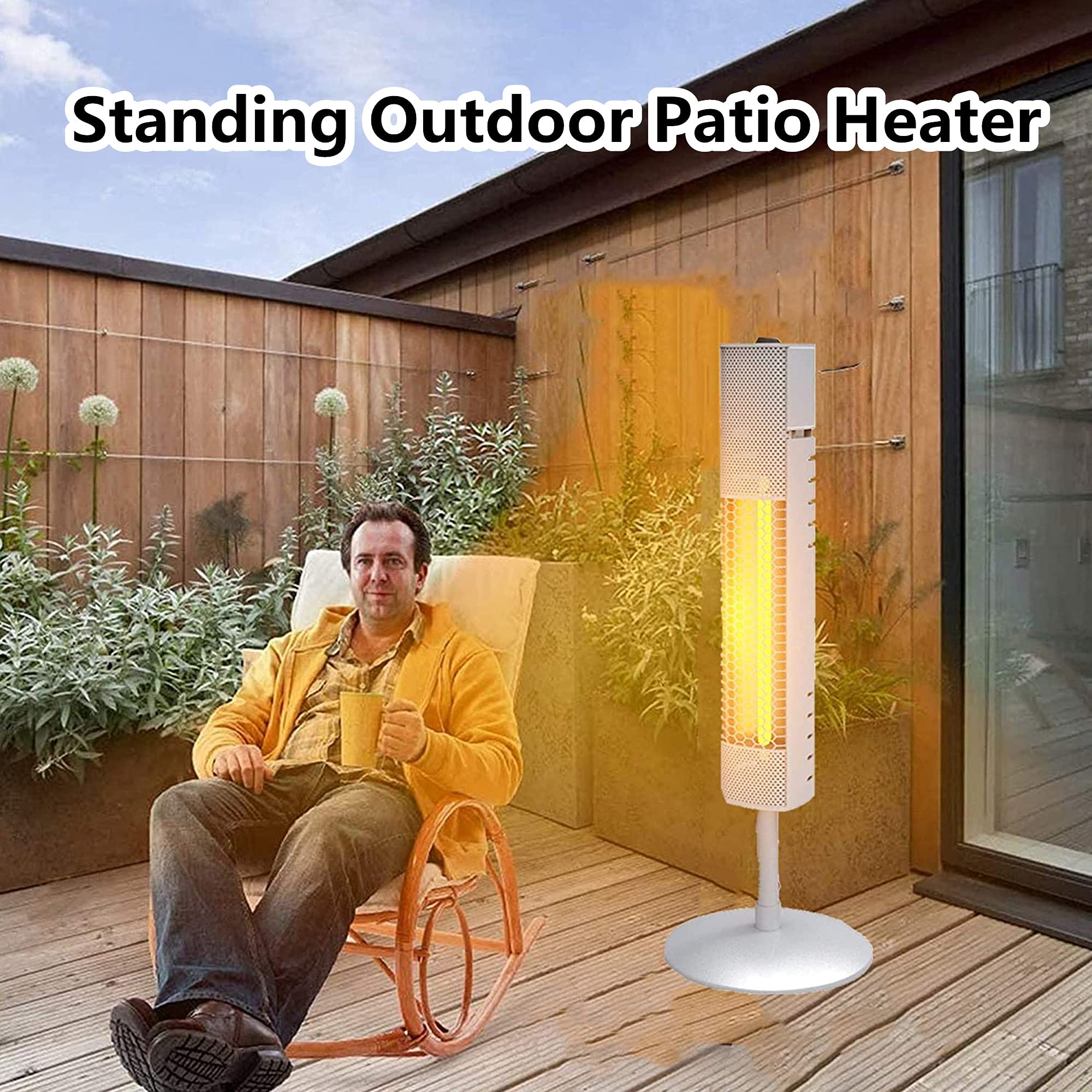 1500W Carbon Infrared Floor Heater - Indoor Outdoor Patio Heater with Modern Design | Perfect for Living Rooms, Bedrooms, Garages & Patios
